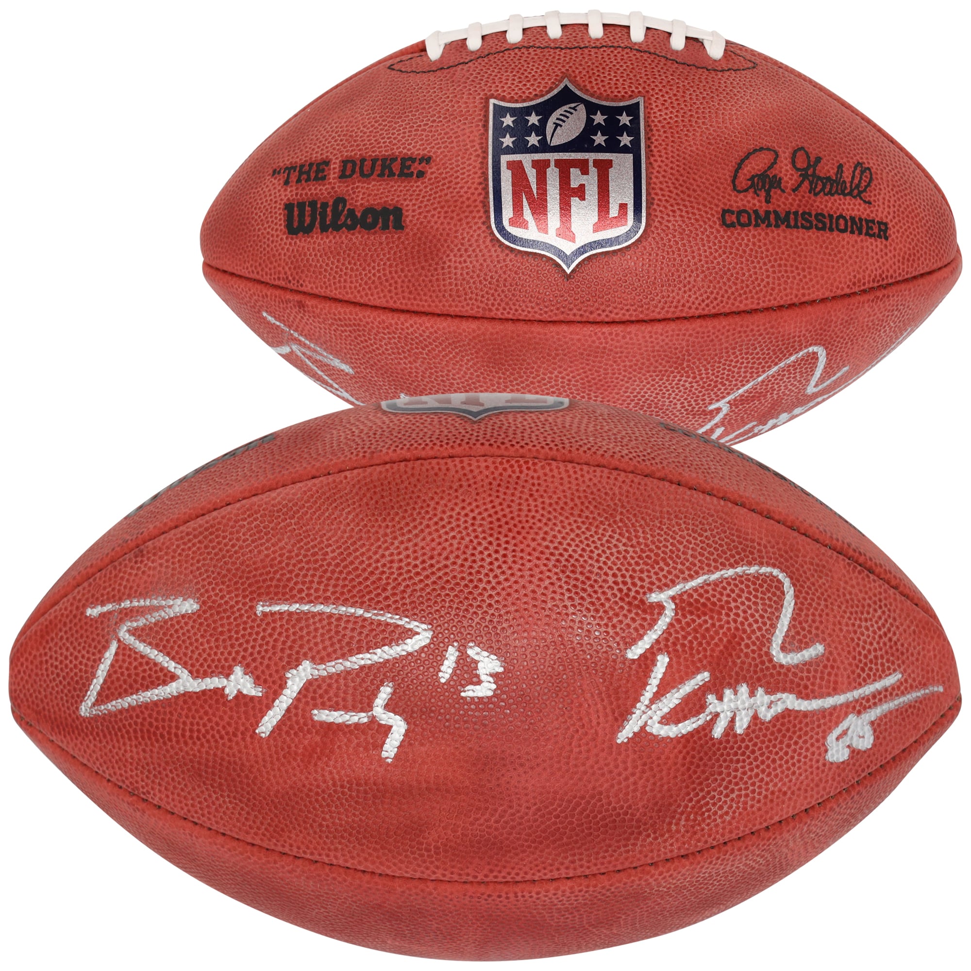Ballon de football Duke en couleur autographié par Brock Purdy et George Kittle des 49ers de San Francisco