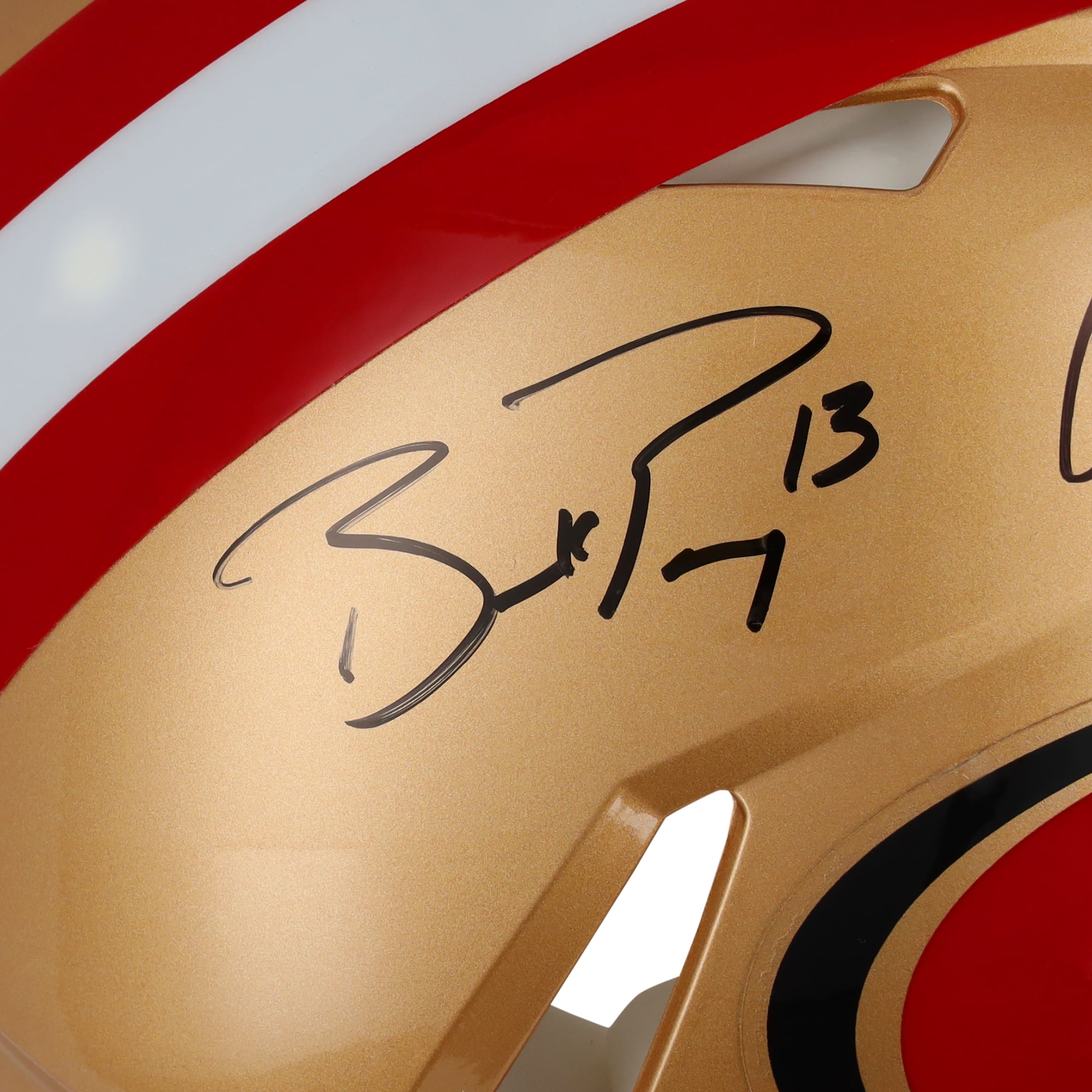 Casque Riddell Speed ​​authentique autographié par Brock Purdy, Christian McCaffrey et George Kittle des 49ers de San Francisco
