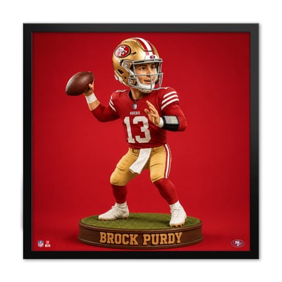 Brock Purdy San Francisco 49ers 13" x 13" Bobblehead Framed Print