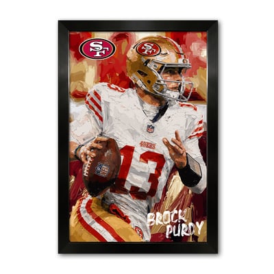 Brock Purdy San Francisco 49ers 27" x 39" Framed Football Player Action Portrait – Artist Series Print