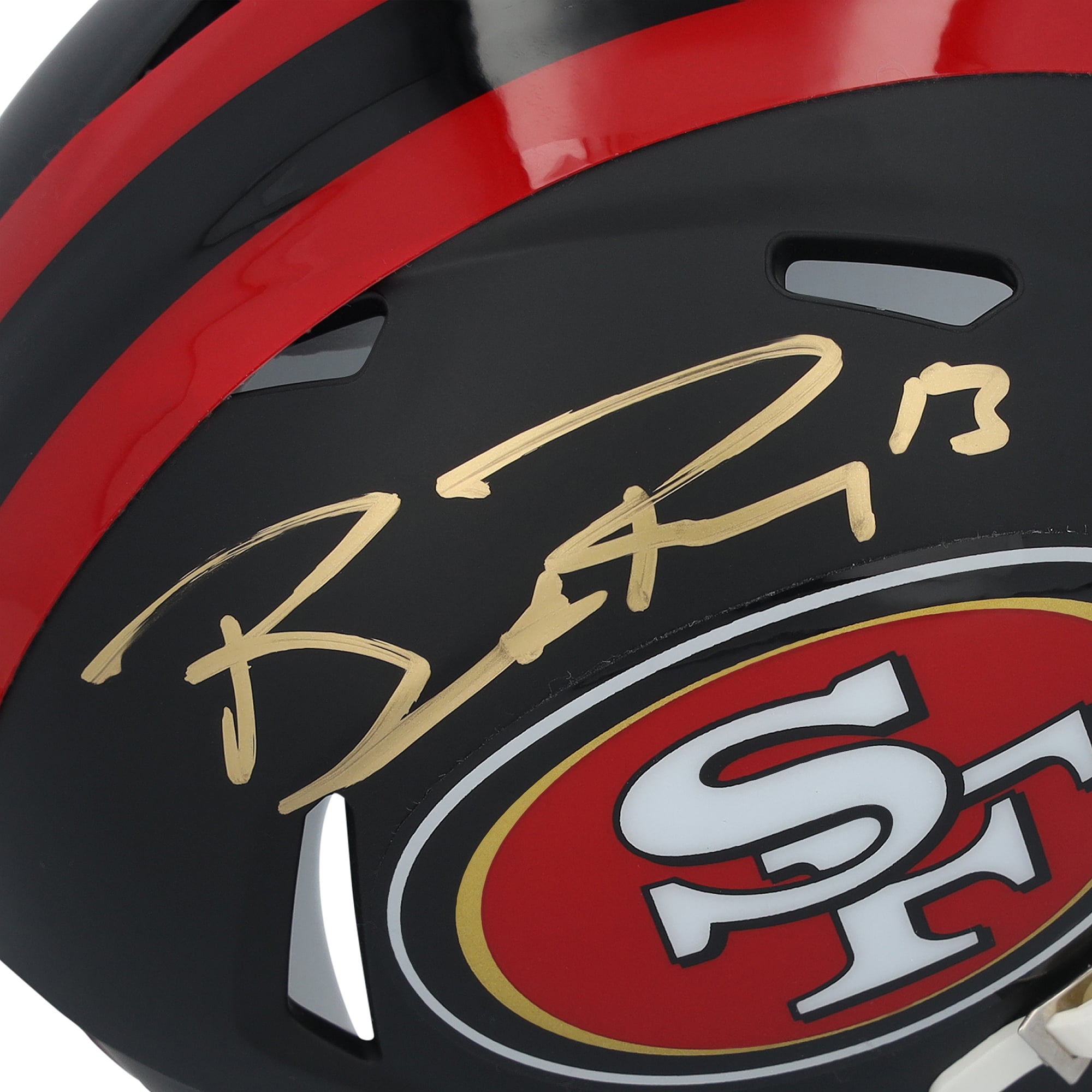 Casque miniature Riddell Rivalry Speed ​​autographié par Brock Purdy des 49ers de San Francisco