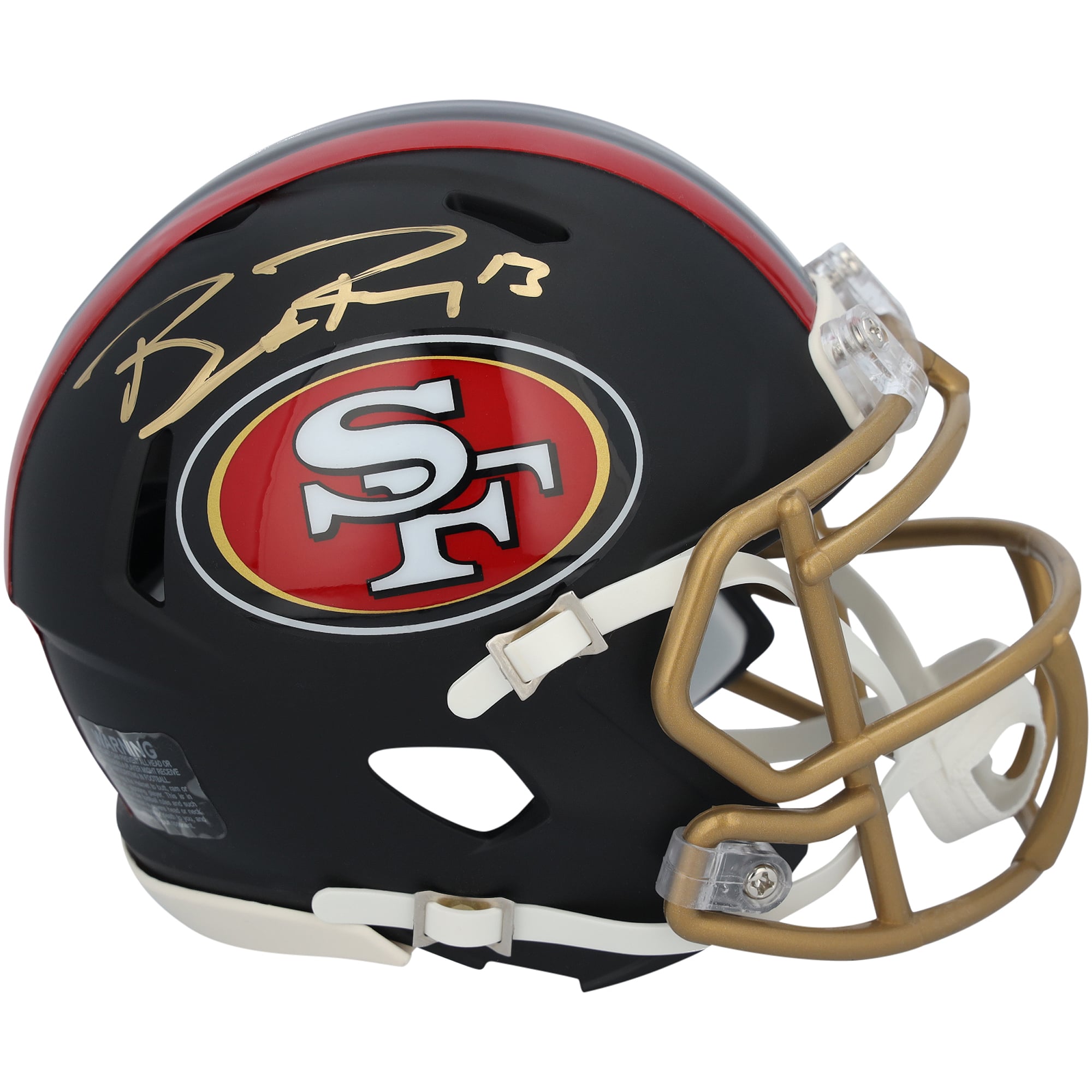 Casque miniature Riddell Rivalry Speed ​​autographié par Brock Purdy des 49ers de San Francisco