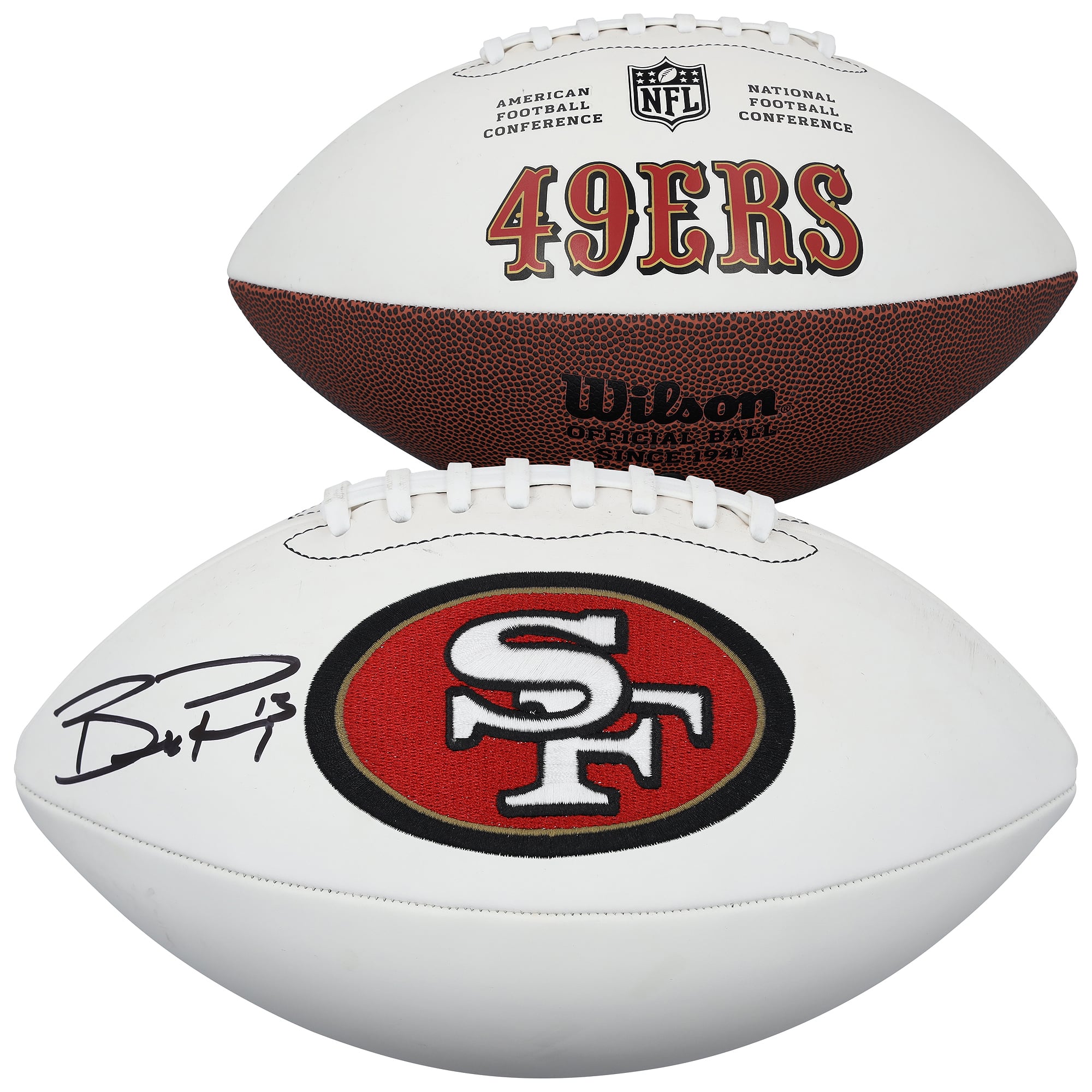Brock Purdy San Francisco 49ers Autographed Wilson White Panel Football
