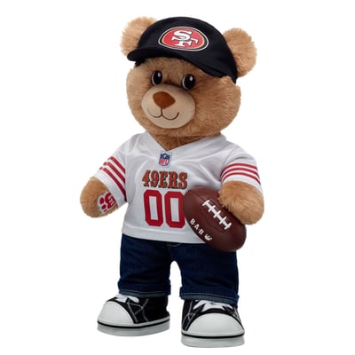  San Francisco 49ers Build-A-Bear Happy Hugs Teddy Bear Gift Set