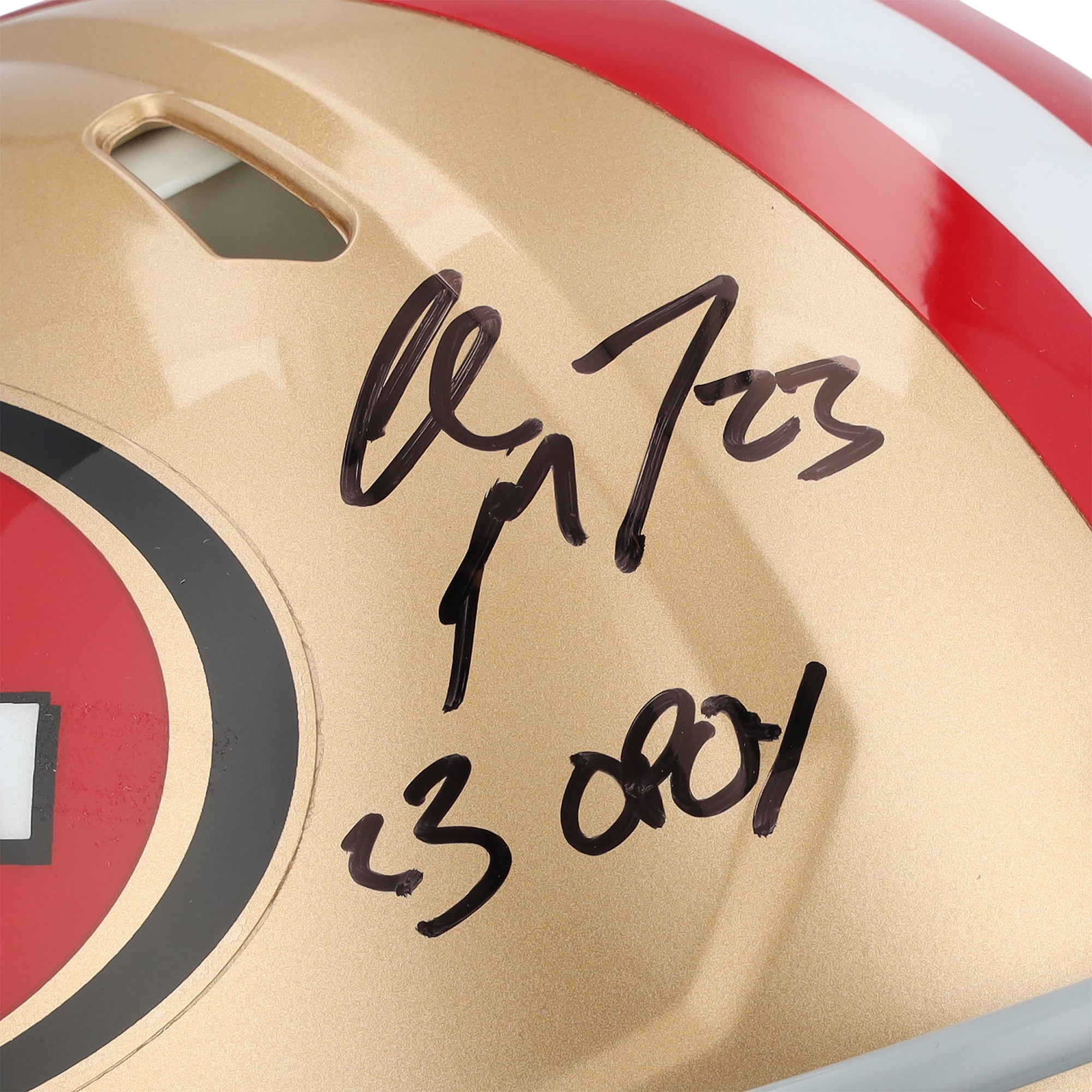 Christian McCaffrey San Francisco 49ers 2023 NFL Offensive Player of the Year Riddell Speed Authentic Helmet with "2023 NFL OPOY" Inscription