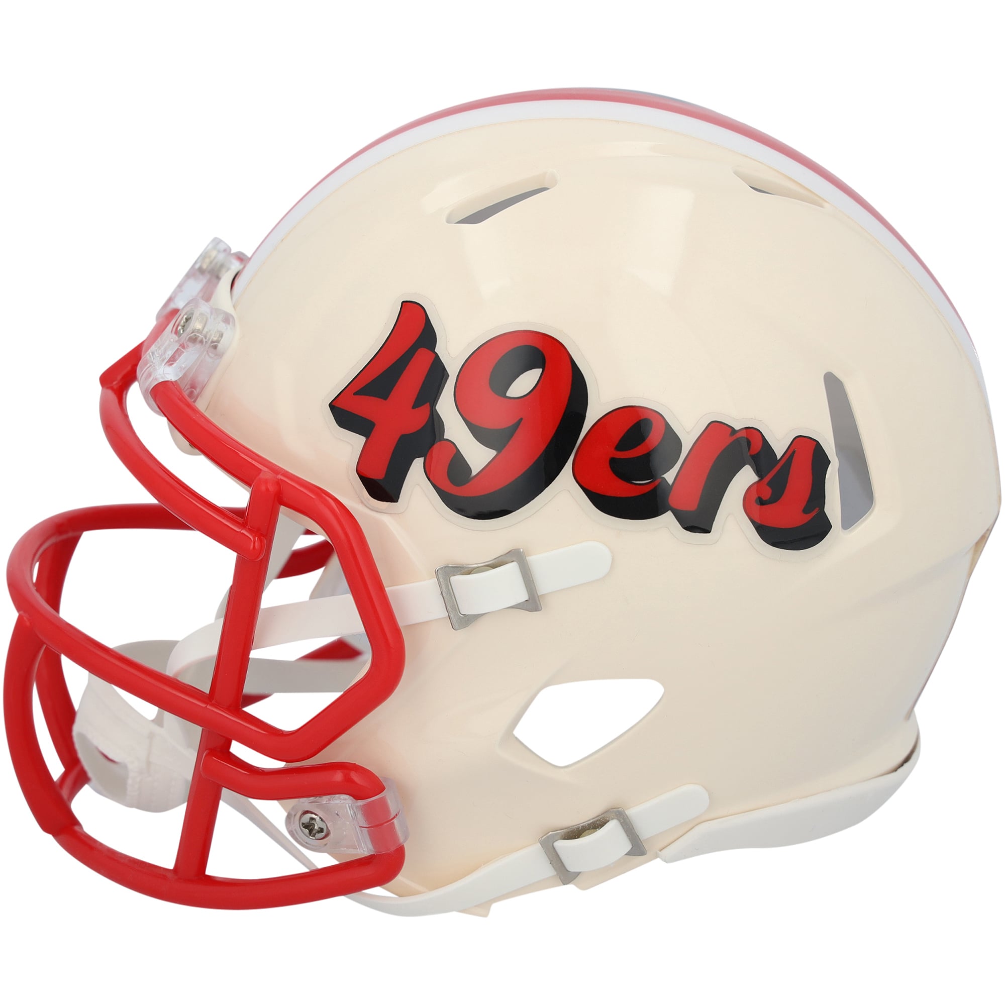 Casque Riddell Retro Speed ​​Mini autographié par Christian McCaffrey des 49ers de San Francisco