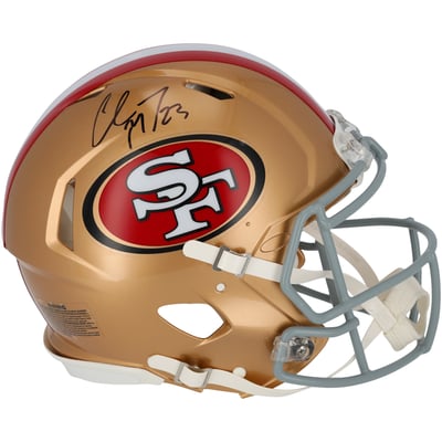 Christian McCaffrey San Francisco 49ers Autographed Fanatics Authentic Riddell Speed Authentic Helmet 