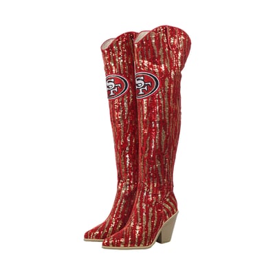  San Francisco 49ers FABGATING by Cuce Over-the-Knee Two-Tone Sequin Boots