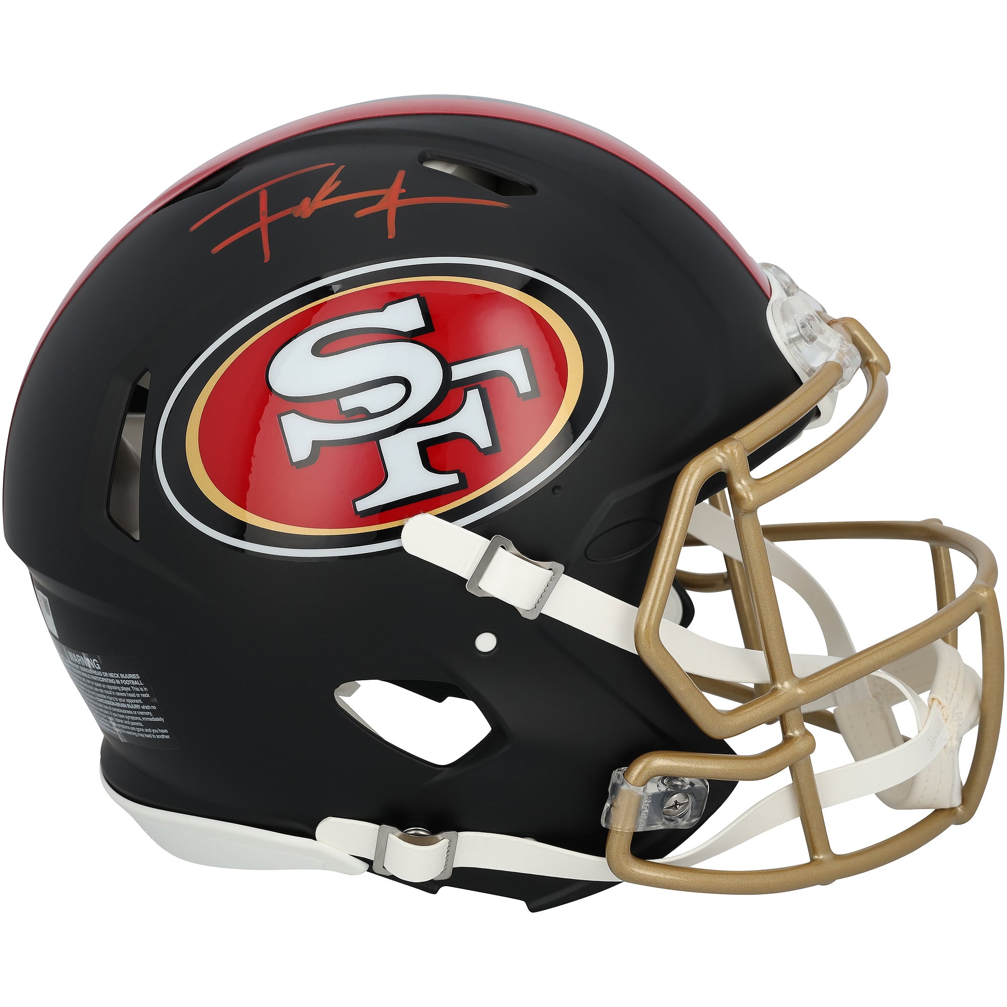 Casque Riddell Rivalry Speed ​​Authentic autographié par Frank Gore des 49ers de San Francisco