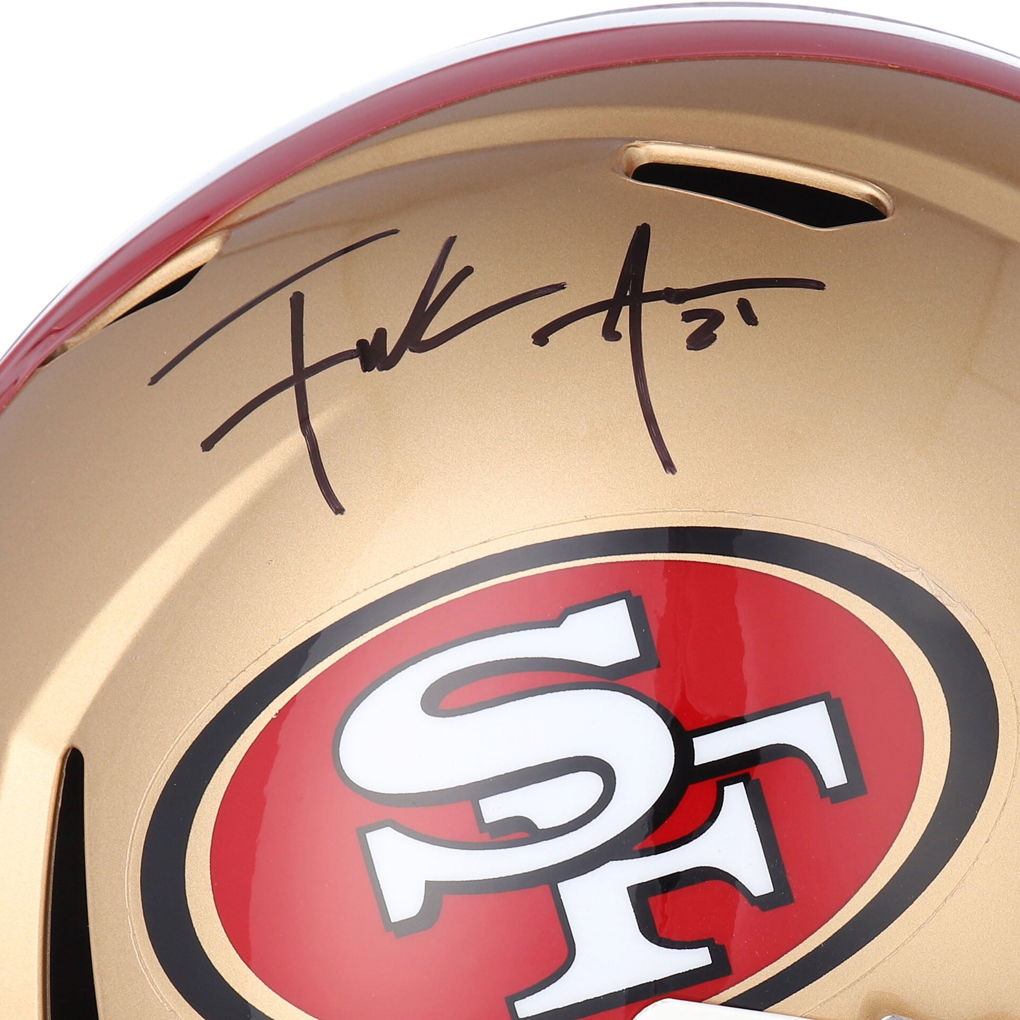 Casque de football américain réplique Riddell Speed ​​autographié par Frank Gore des 49ers de San Francisco