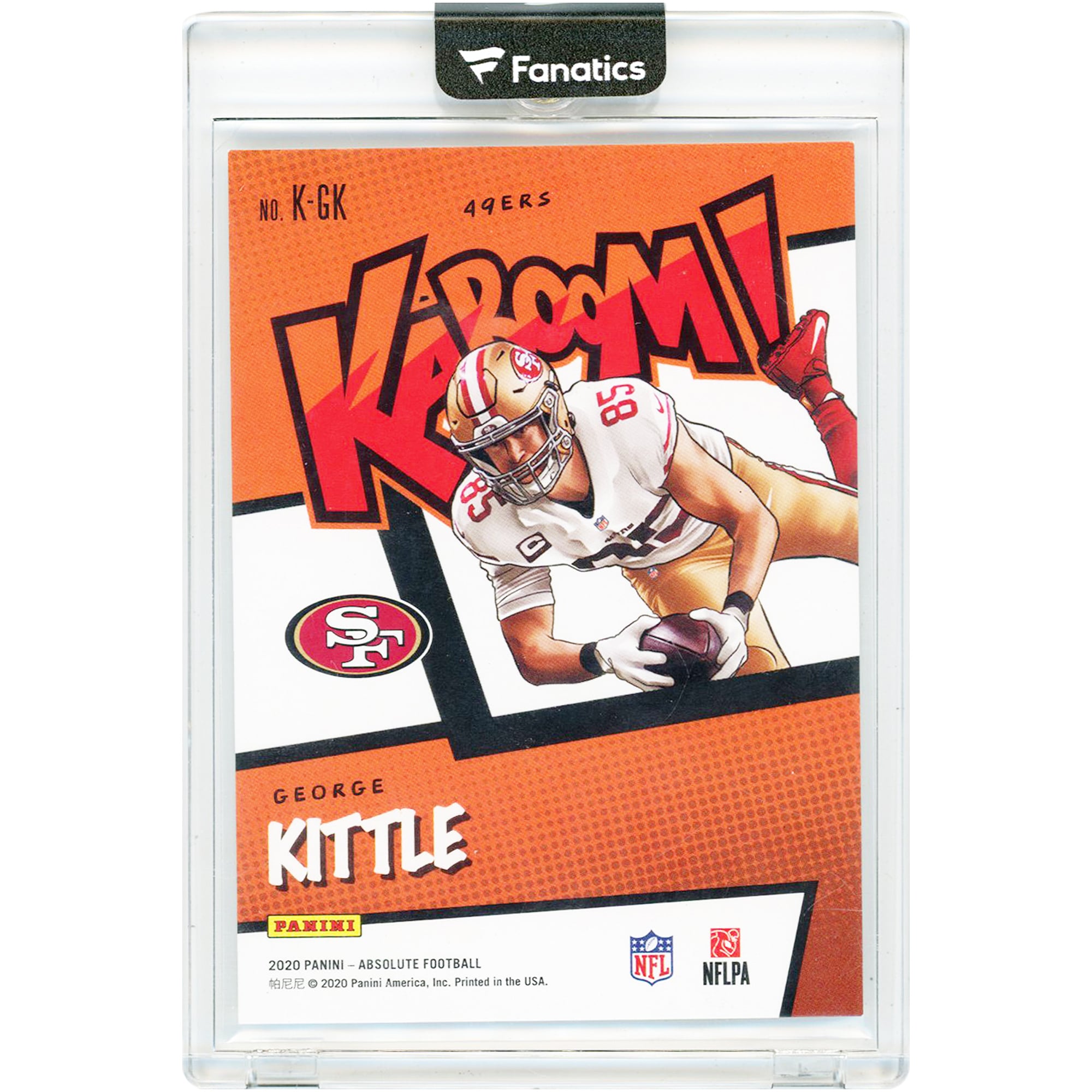 Carte George Kittle des 49ers de San Francisco 2020 Panini Absolute KaBoom! #K-GK