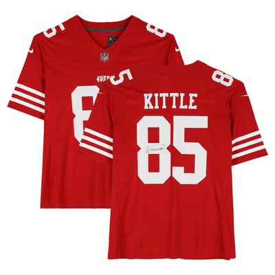 George Kittle San Francisco 49ers Autographed Fanatics Authentic Scarlet Nike Vapor F.U.S.E. Limited Jersey 