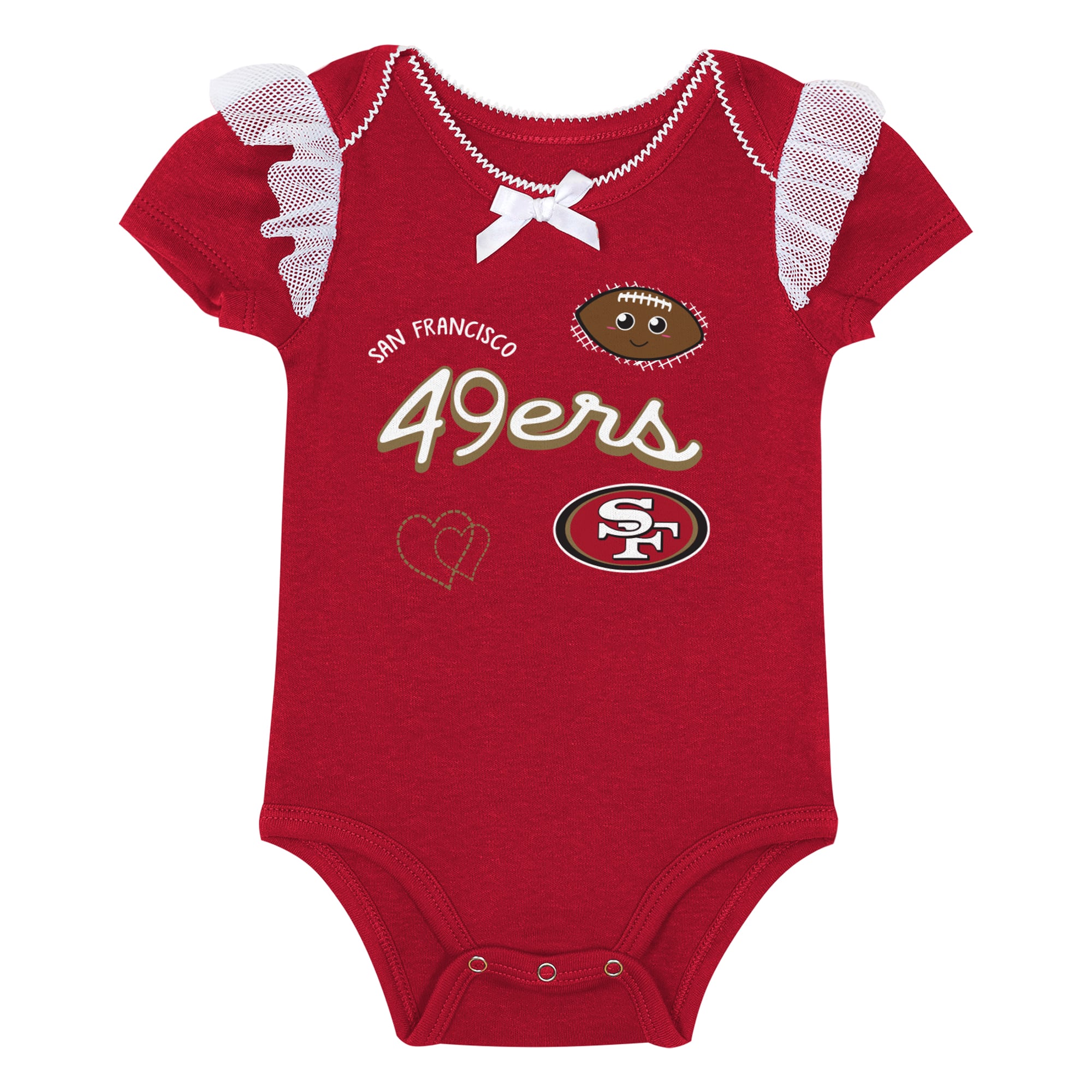 Ensemble body et jupe imprimé cœurs fondus écarlates des 49ers de San Francisco pour bébé fille Outerstuff