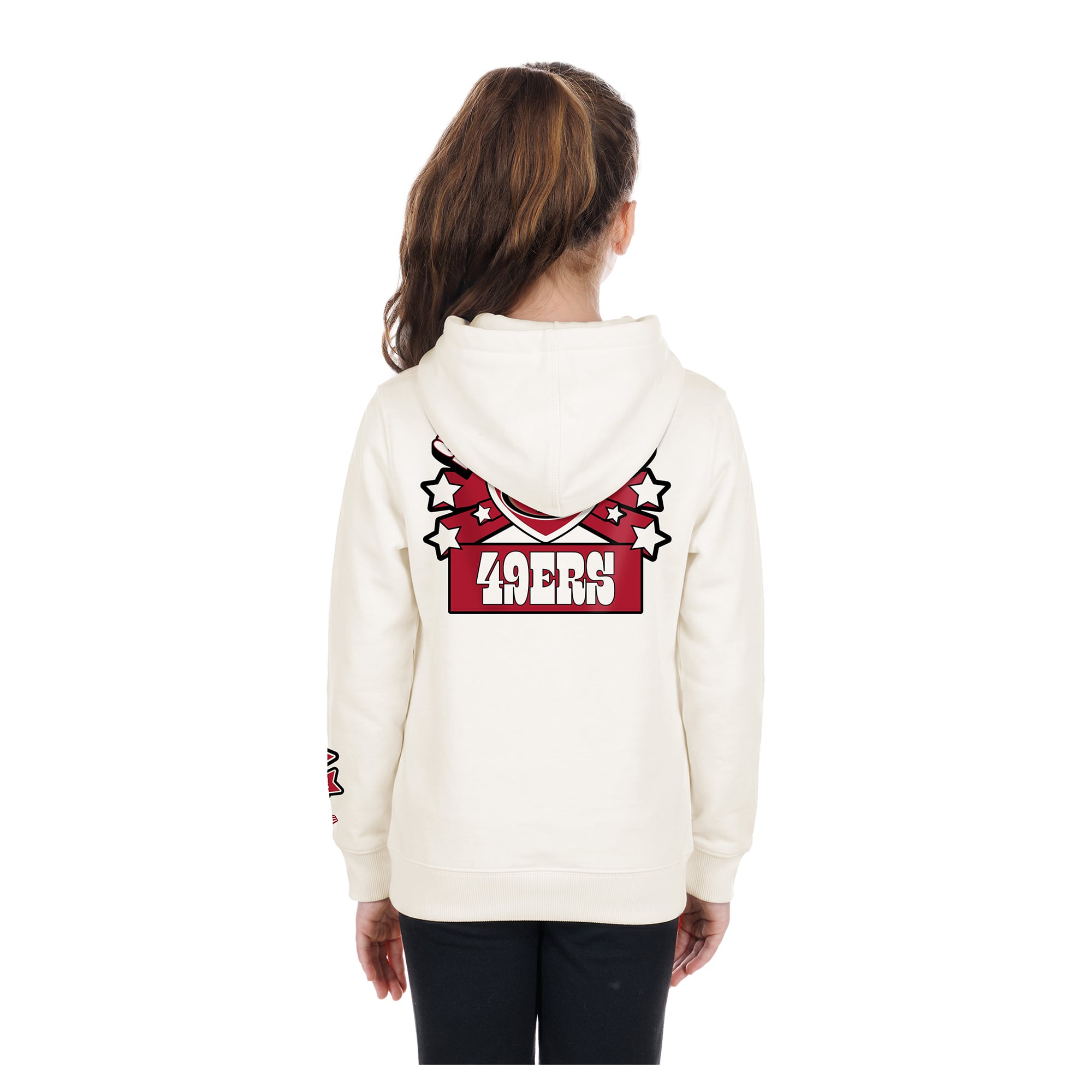 Sweat à capuche zippé New Era crème San Francisco 49ers pour filles