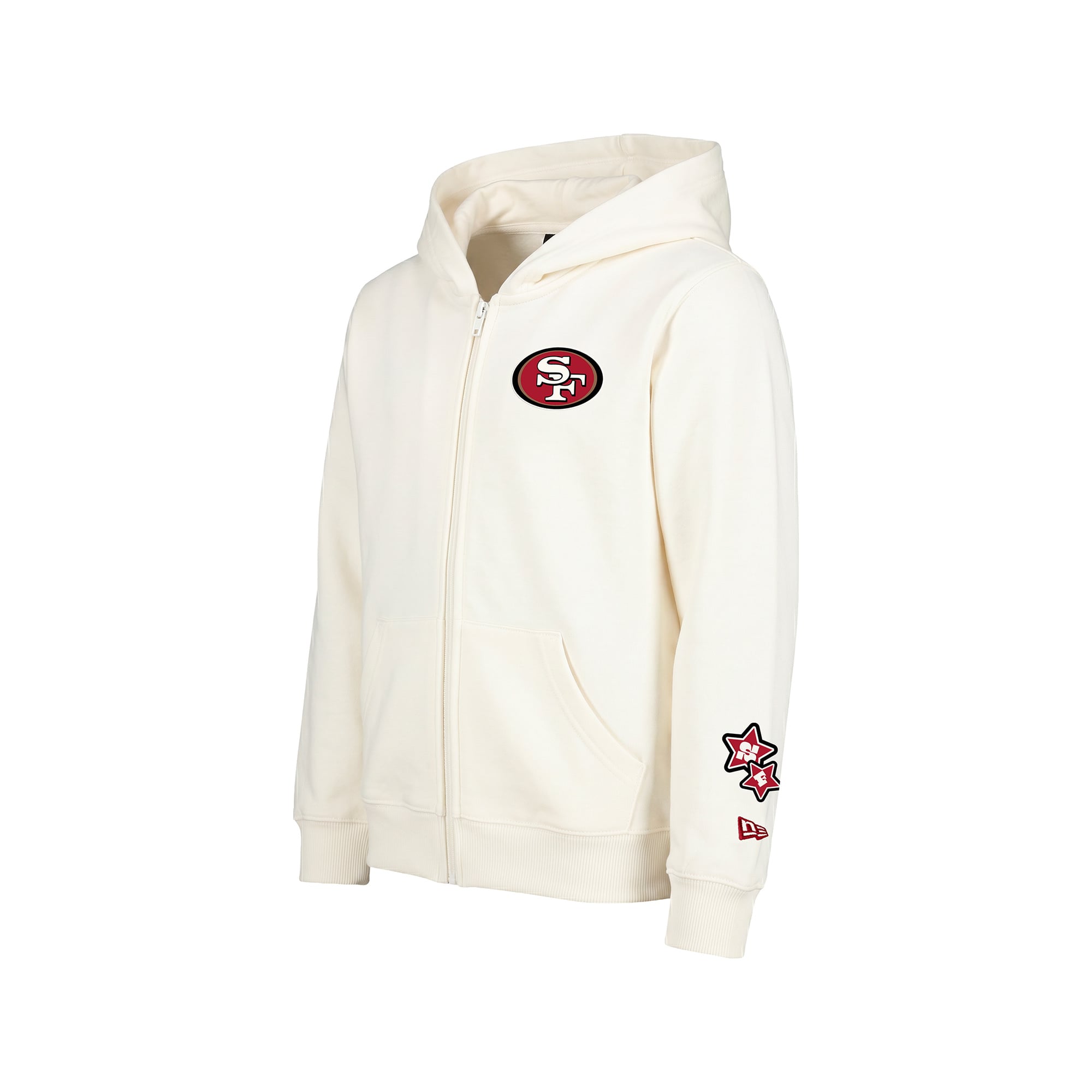 Sweat à capuche zippé New Era crème San Francisco 49ers pour filles