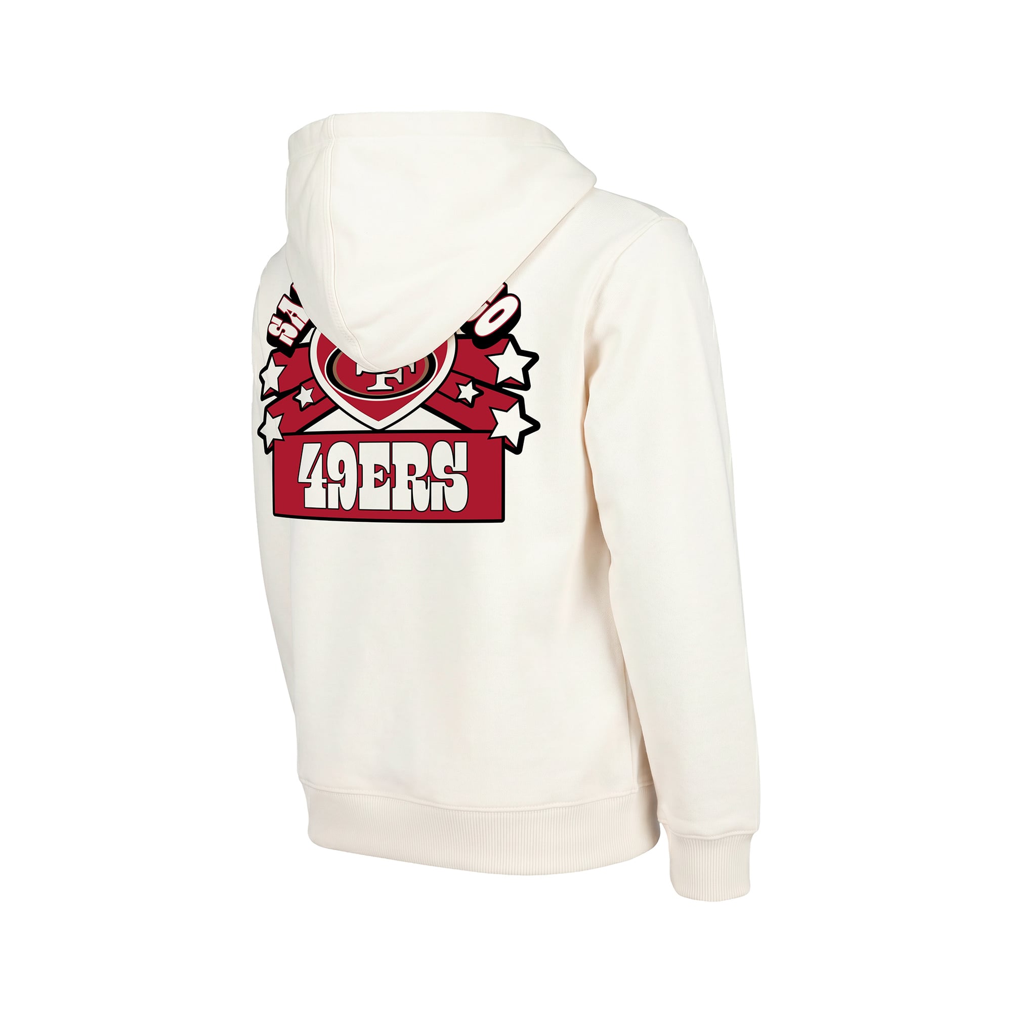Sweat à capuche zippé New Era crème San Francisco 49ers pour filles