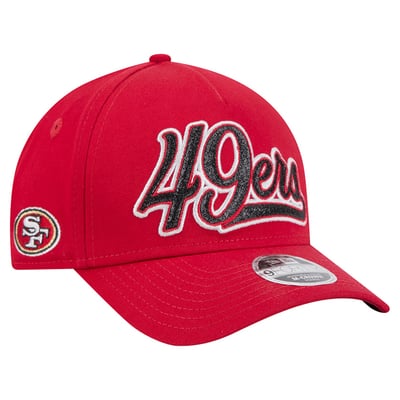 San Francisco 49ers New Era Girls' Glitz A-Frame 9FORTY Adjustable Hat - Scarlet