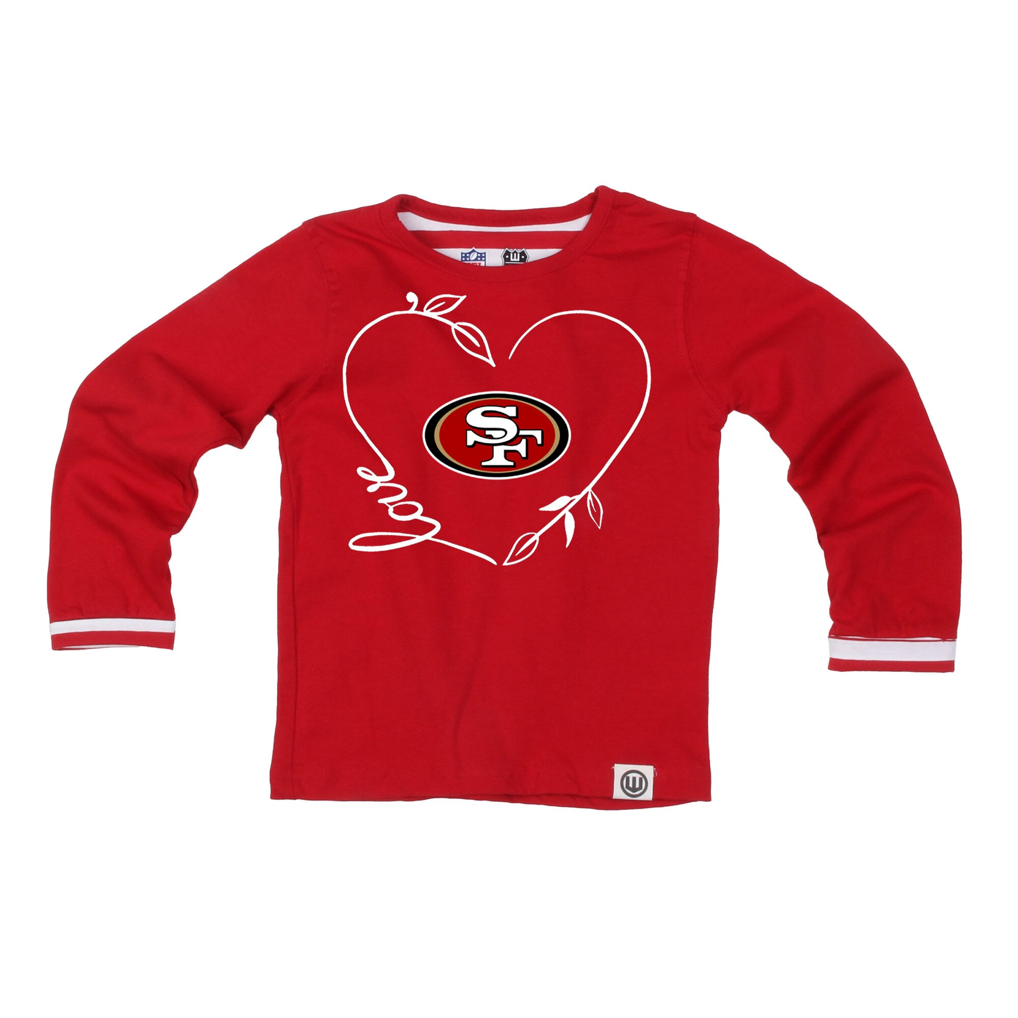 Ensemble Wes & Willy Scarlet San Francisco 49ers pour petites filles, motif cœur et rayures
