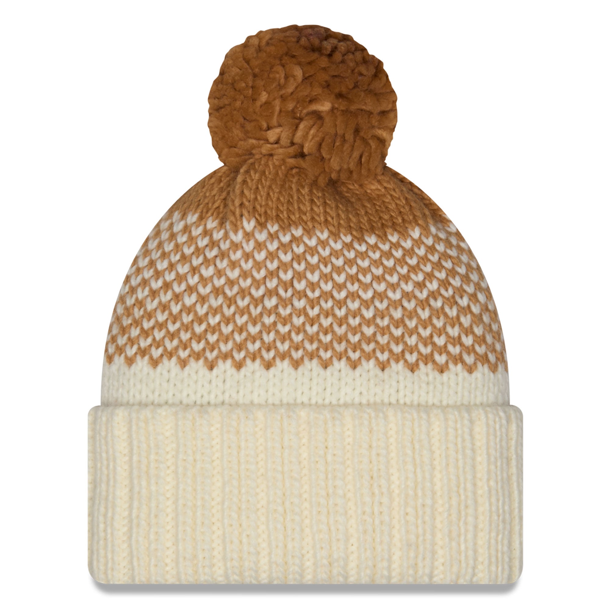 Bonnet à revers New Era crème/marron San Francisco 49ers pour fille, avec pompon