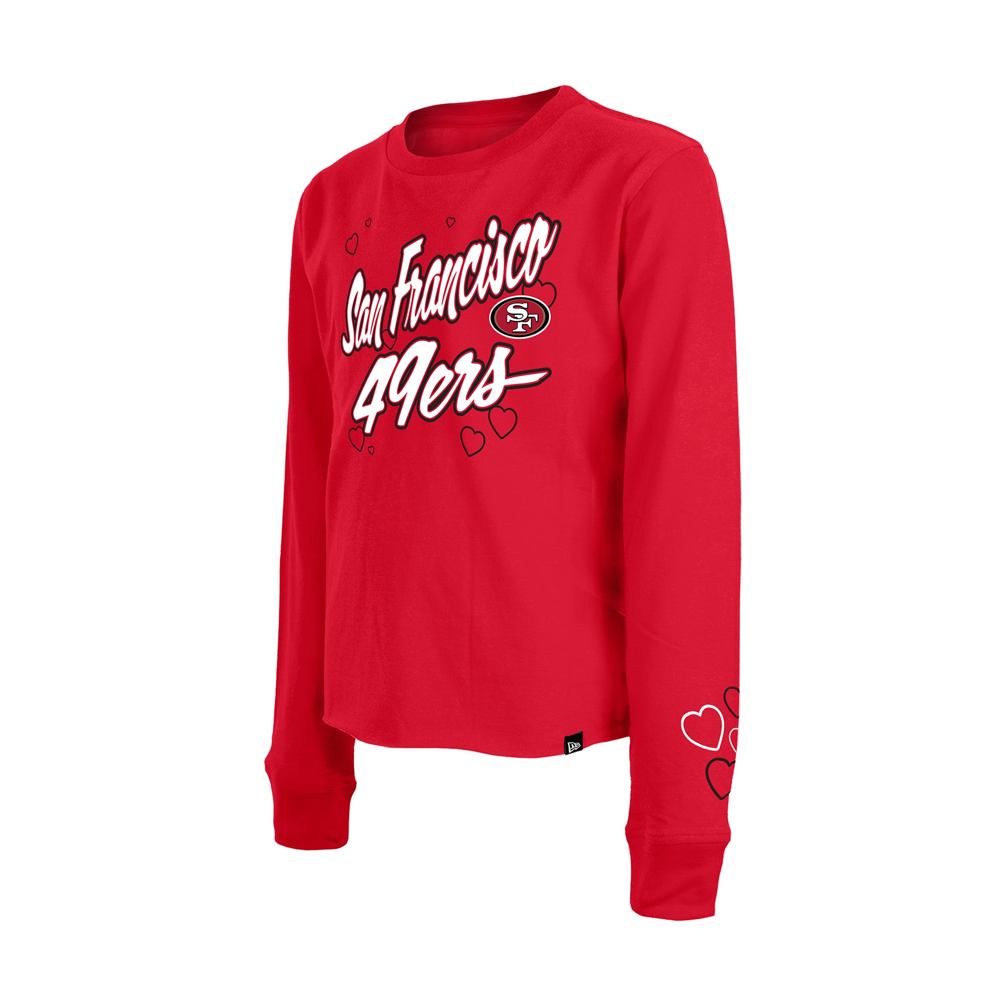 T-shirt à manches longues New Era Scarlet San Francisco 49ers pour filles et jeunes