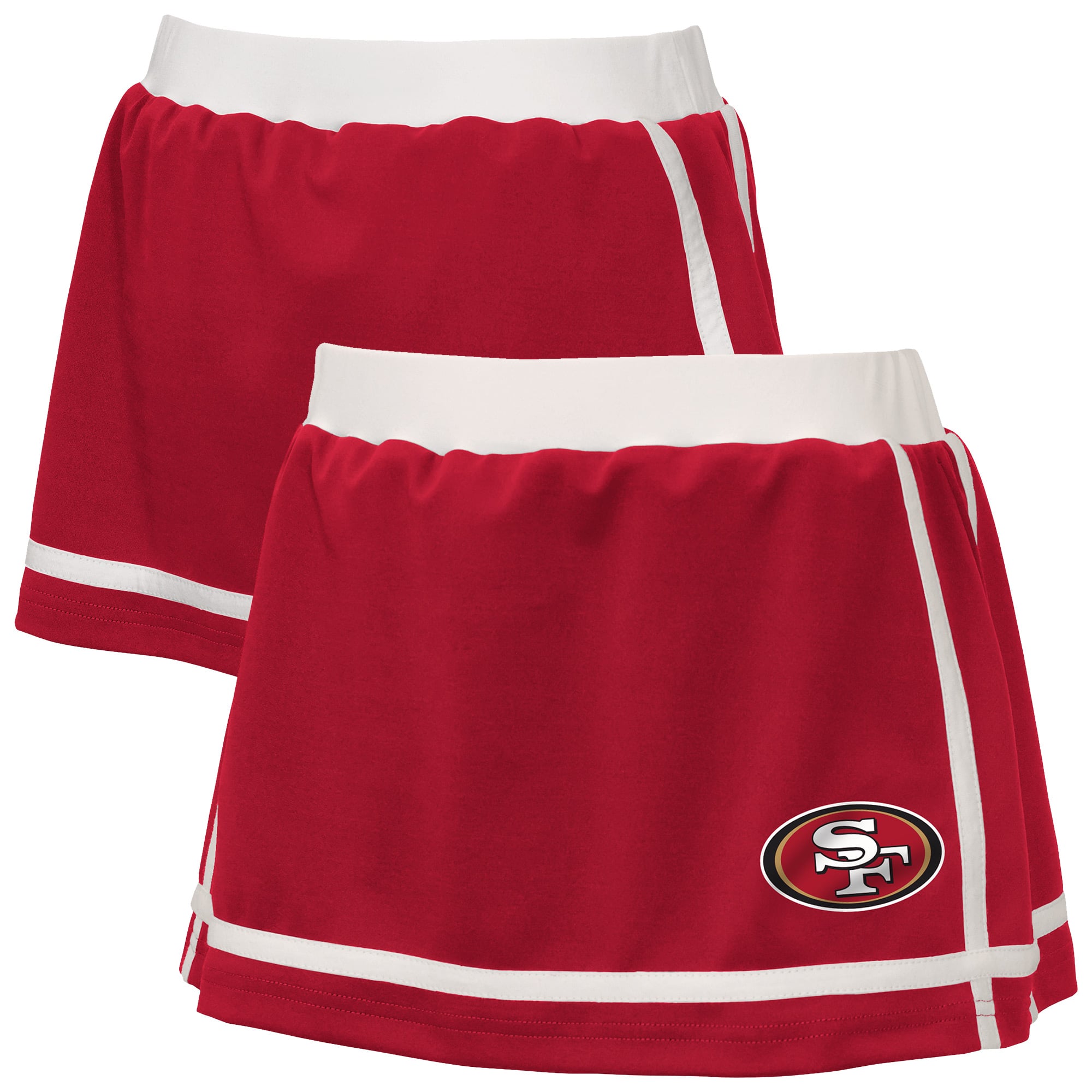 Jupe-short rayée rouge écarlate des équipes spéciales 49ers de San Francisco, par Erin Andrews, pour jeunes filles