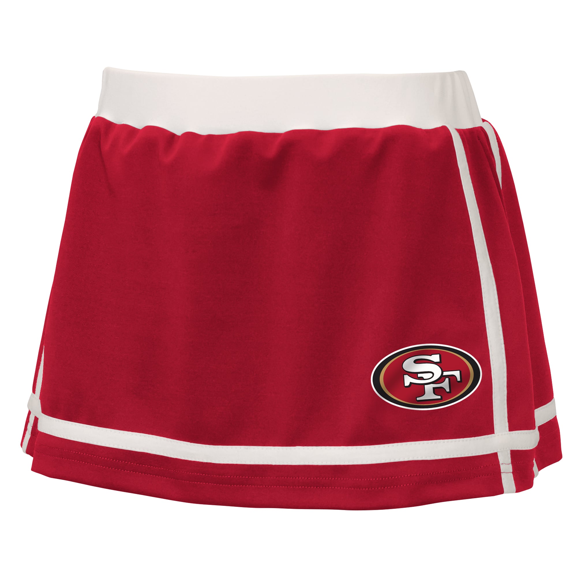 Jupe-short rayée rouge écarlate des équipes spéciales 49ers de San Francisco, par Erin Andrews, pour jeunes filles
