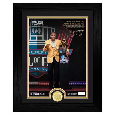 Roger Craig San Francisco 49ers Highland Mint 13" x 16" Framed Hall of Fame Induction Bronze Coin Photo Mint
