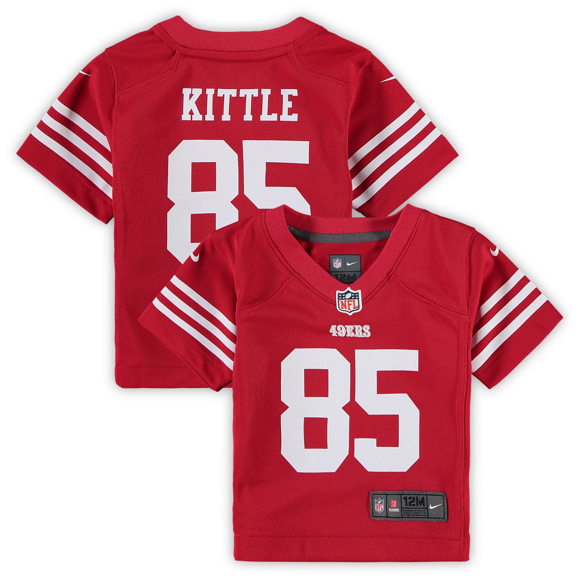 Maillot de jeu Nike George Kittle Scarlet des San Francisco 49ers pour bébé