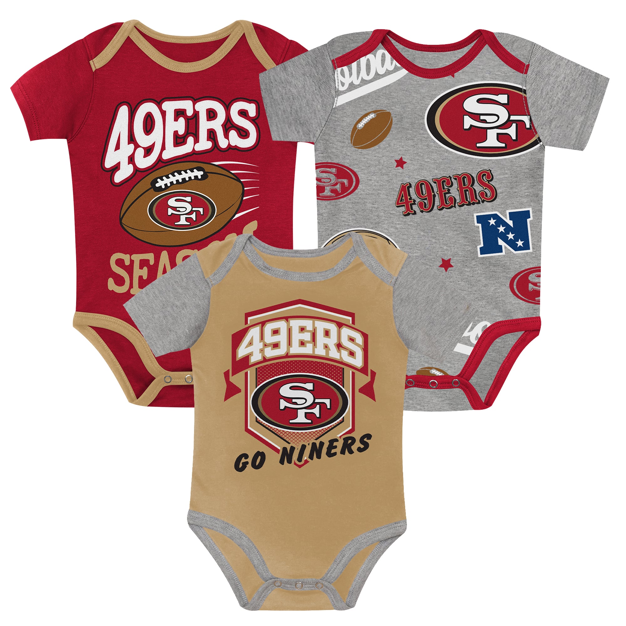 Infant Outerstuff San Francisco 49ers First Round Pick 3-Piece Bodysuit Set