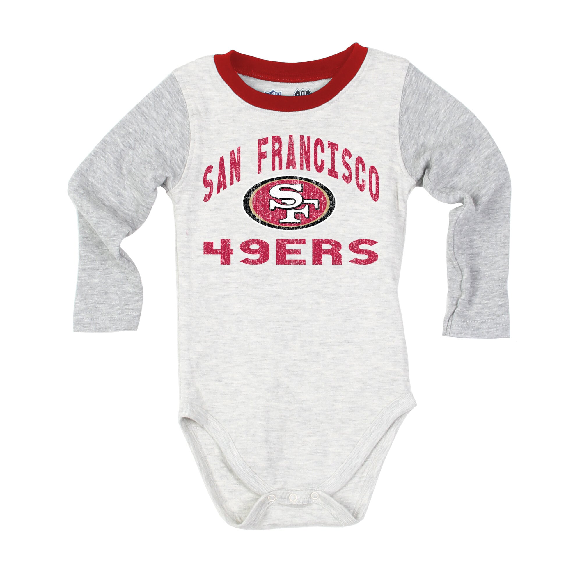 Ensemble body à manches longues et pantalon Jie Hopper pour bébé Wes & Willy, gris chiné, San Francisco 49ers