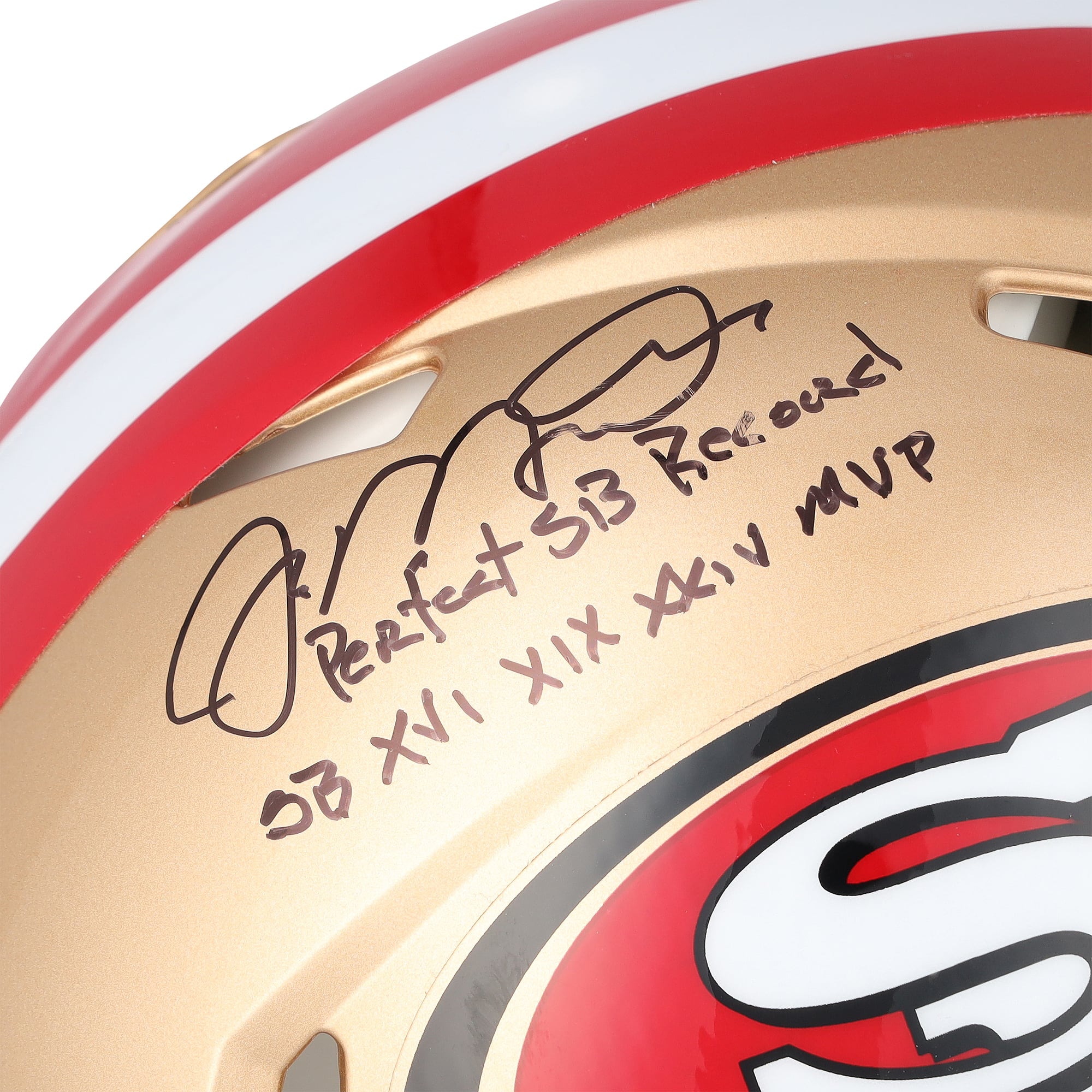 Jerry Rice & Joe Montana San Francisco 49ers Autographed Riddell Speed Authentic Helmet with Multiple Inscriptions