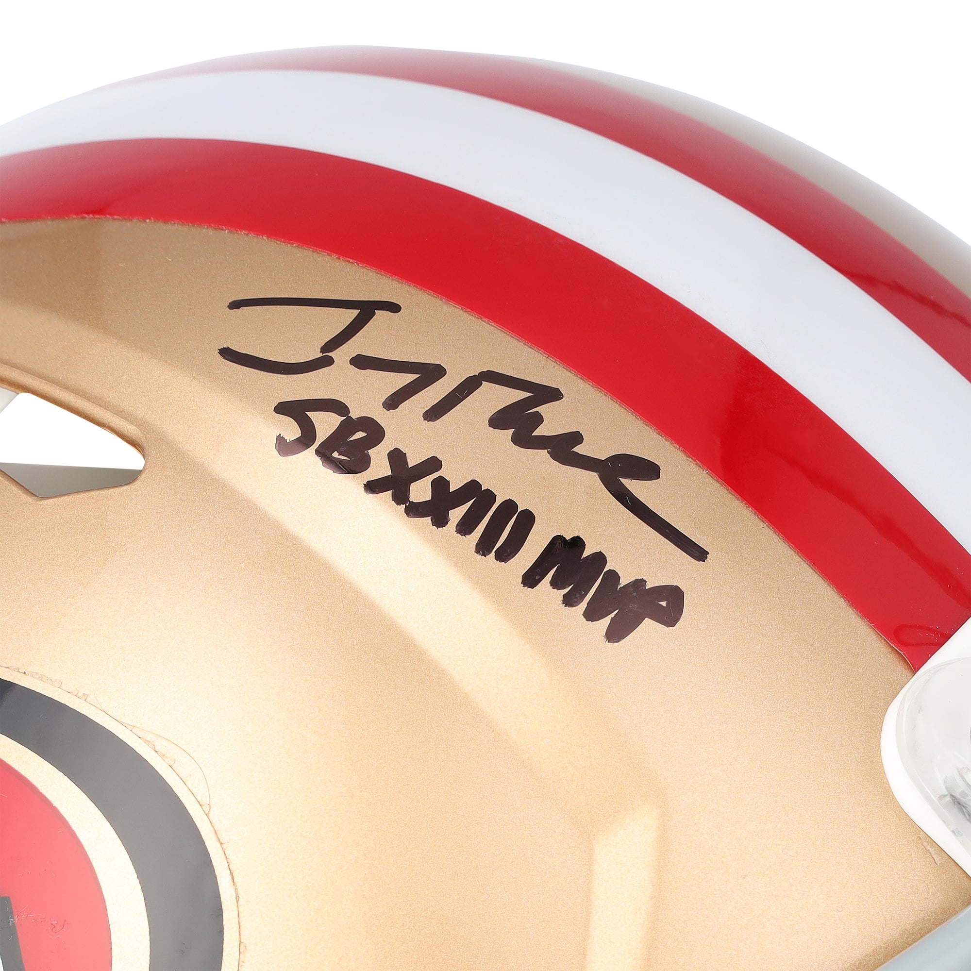 Jerry Rice & Joe Montana San Francisco 49ers Autographed Riddell Speed Authentic Helmet with Multiple Inscriptions
