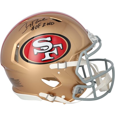 Jerry Rice San Francisco 49ers Autographed Fanatics Authentic Riddell Speed Authentic Helmet with "HOF 2010" Inscription 