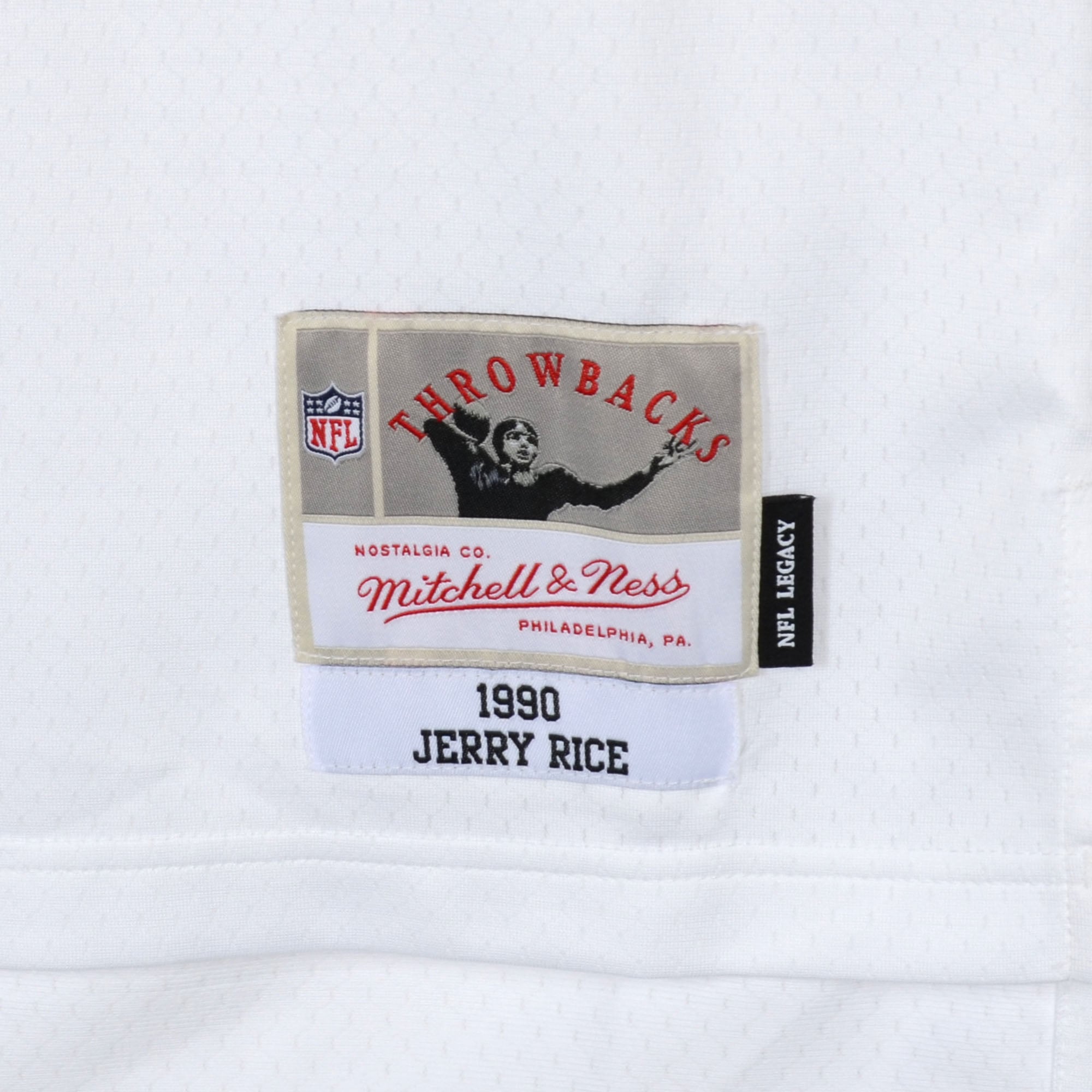 Maillot Mitchell & Ness Legacy blanc autographié par Jerry Rice des 49ers de San Francisco