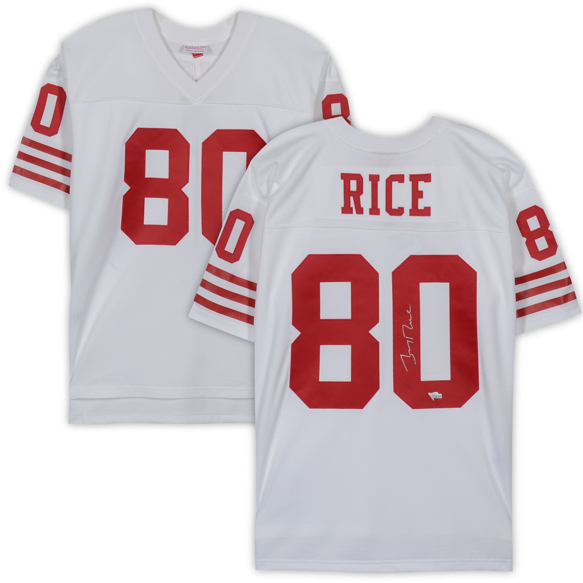 Jerry Rice San Francisco 49ers Autographed White Mitchell & Ness Legacy Jersey