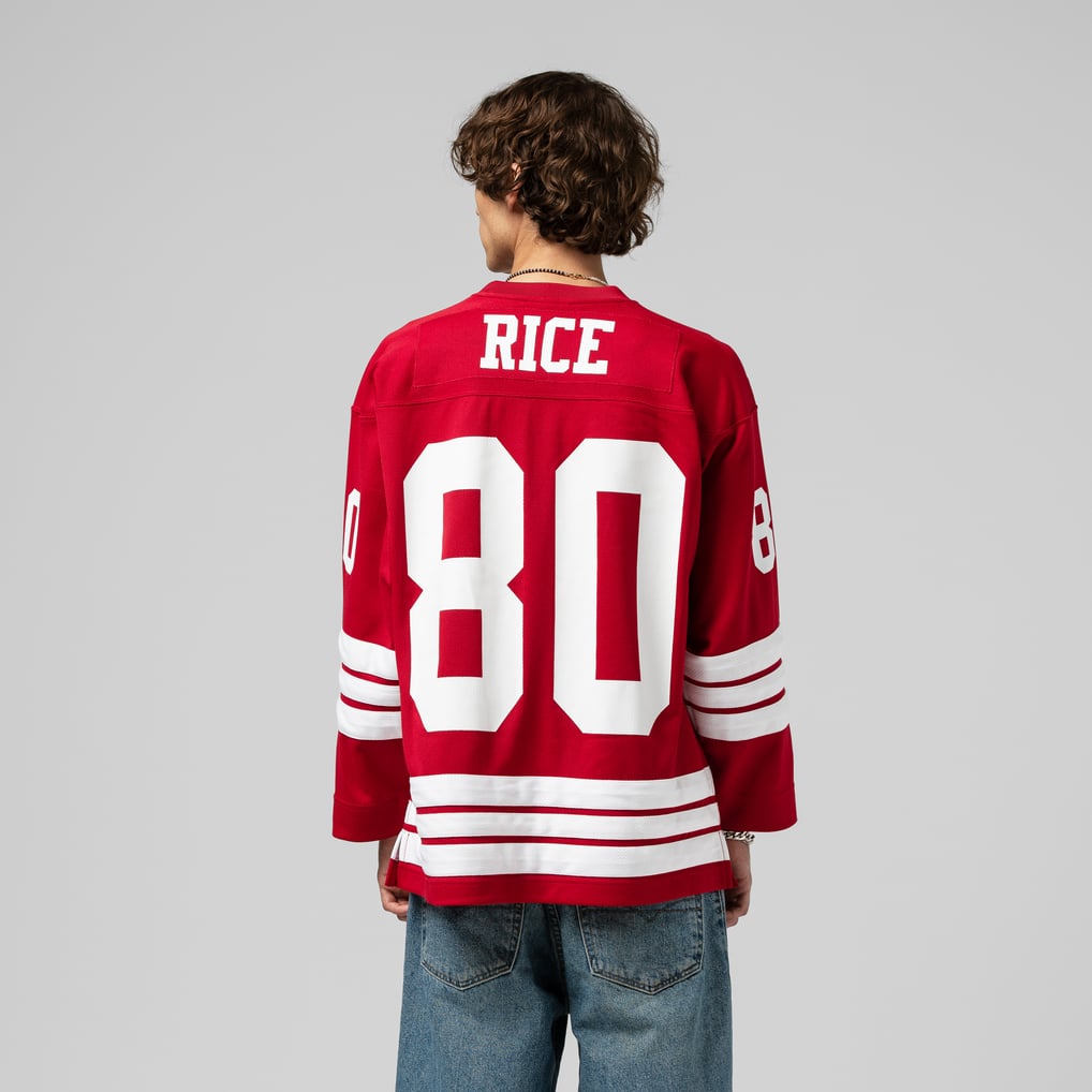 Jerry Rice Scarlet San Francisco 49ers Maxxed Out Fashion Hockey Jersey