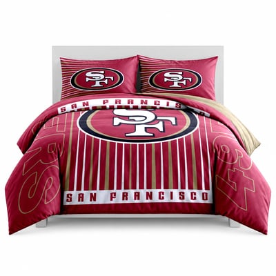 San Francisco 49ers Logo Brands Momentum 5-Piece Full/Queen Bedding Set
