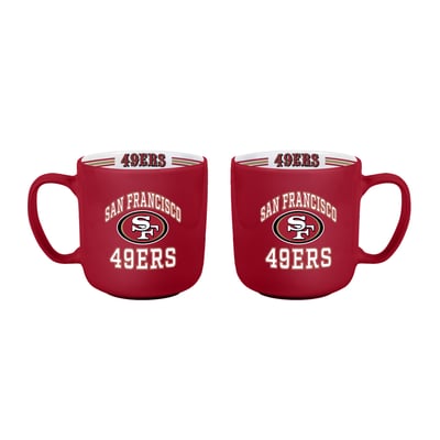 San Francisco 49ers Logo Brands Two-Piece 15oz. Stripe Mug Set