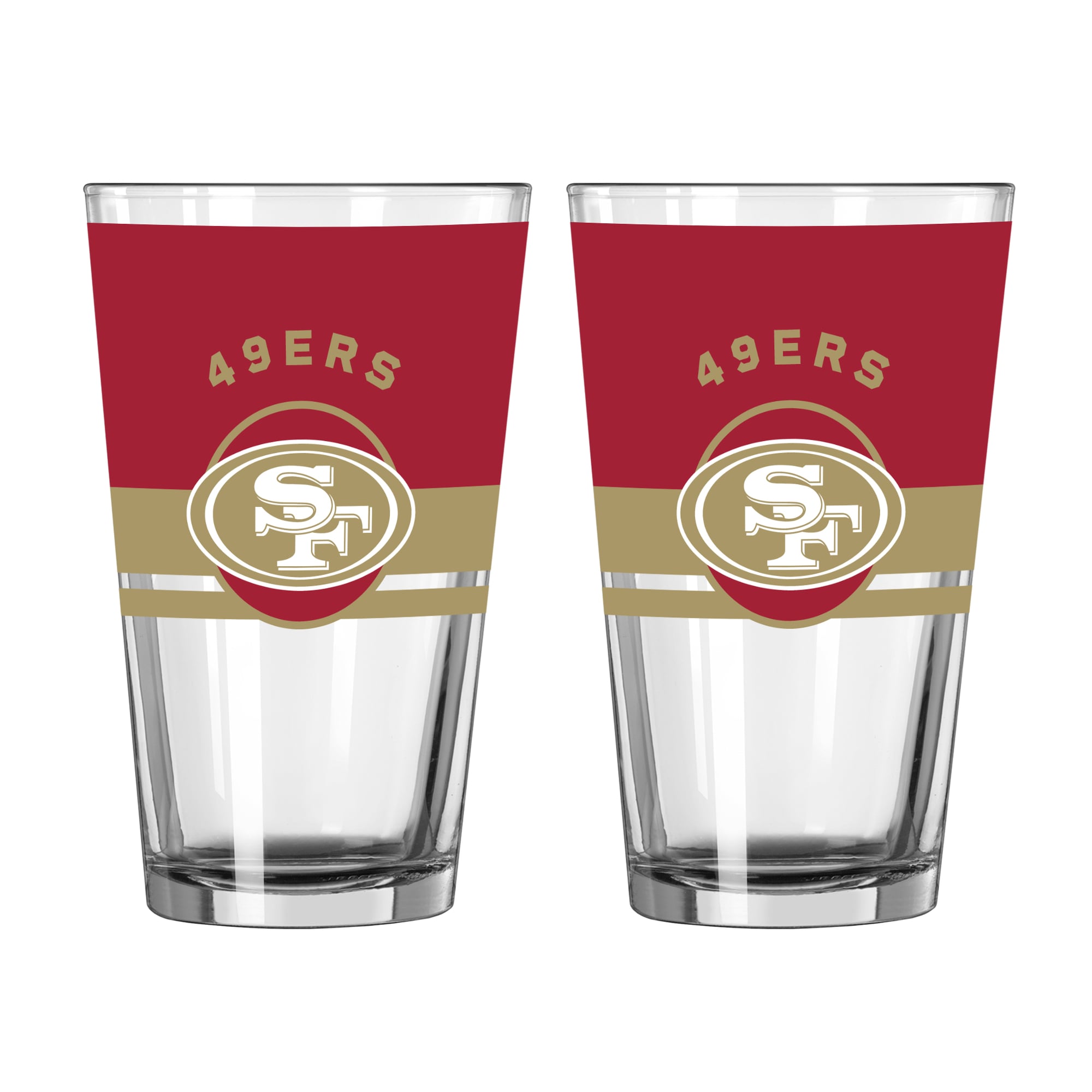 Ensemble de deux verres à bière Horizon de 473 ml (16 oz) Logo Brands San Francisco 49ers