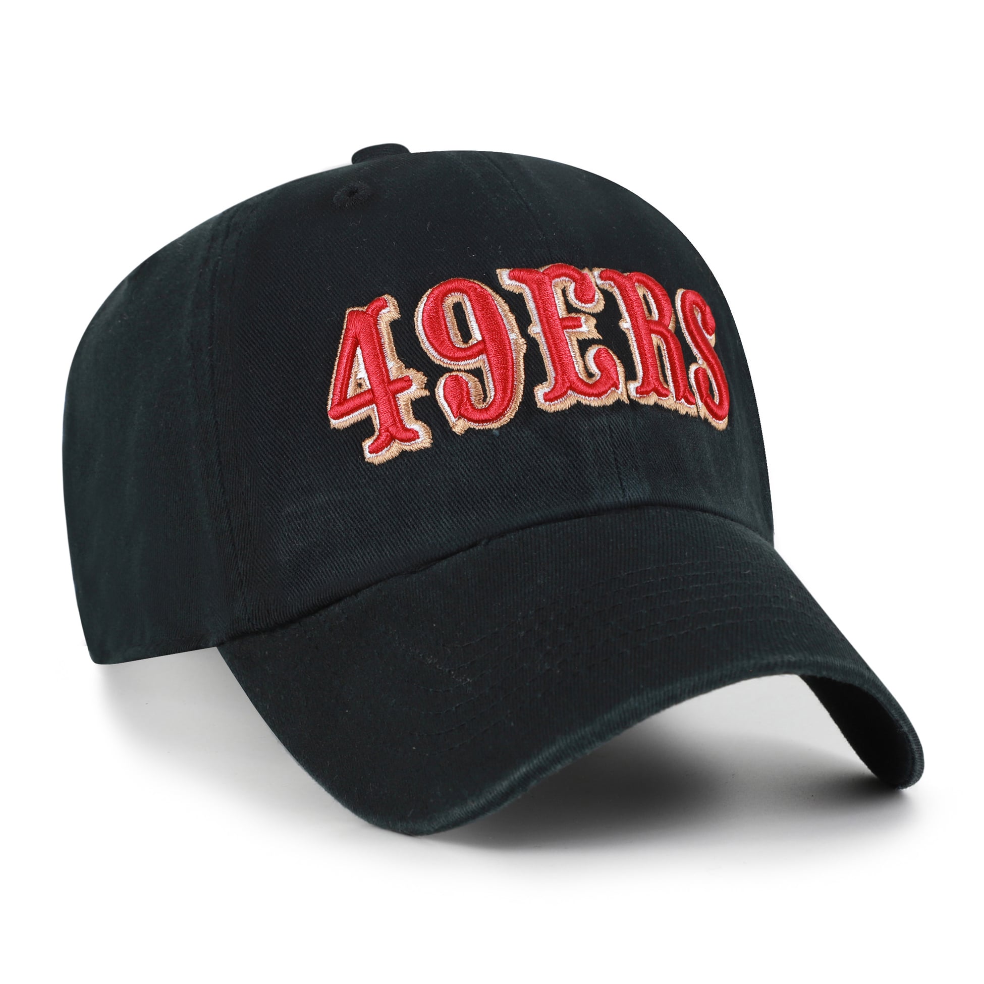 Men's '47 Black San Francisco 49ers Clean Up Team Script Adjustable Hat