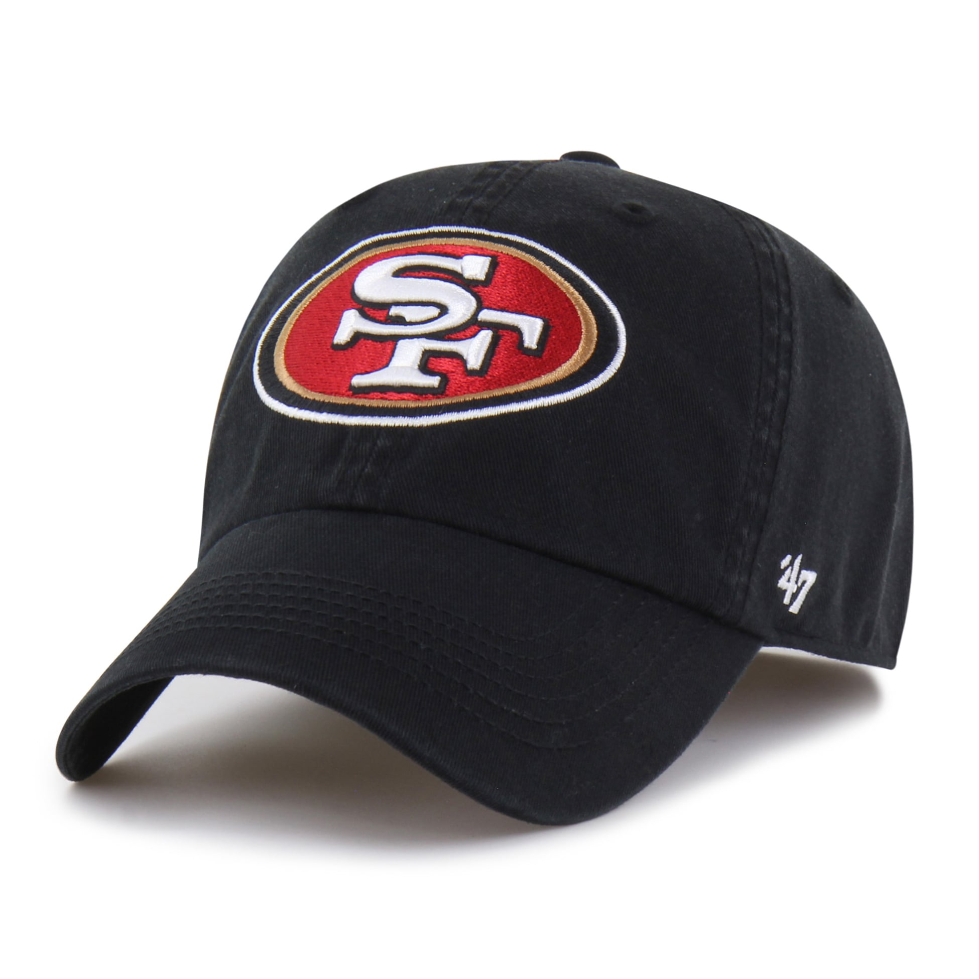 Casquette ajustée pour homme, noire, logo de la franchise des 49ers San Francisco, modèle 47
