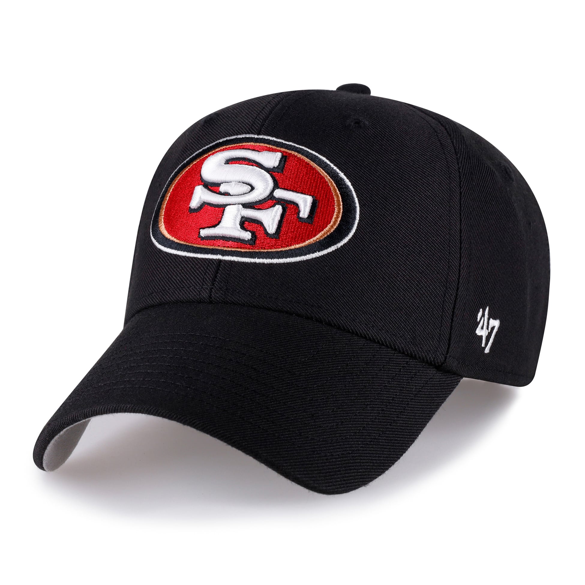 Casquette ajustable noire pour homme des 49ers de San Francisco, modèle 47, MVP
