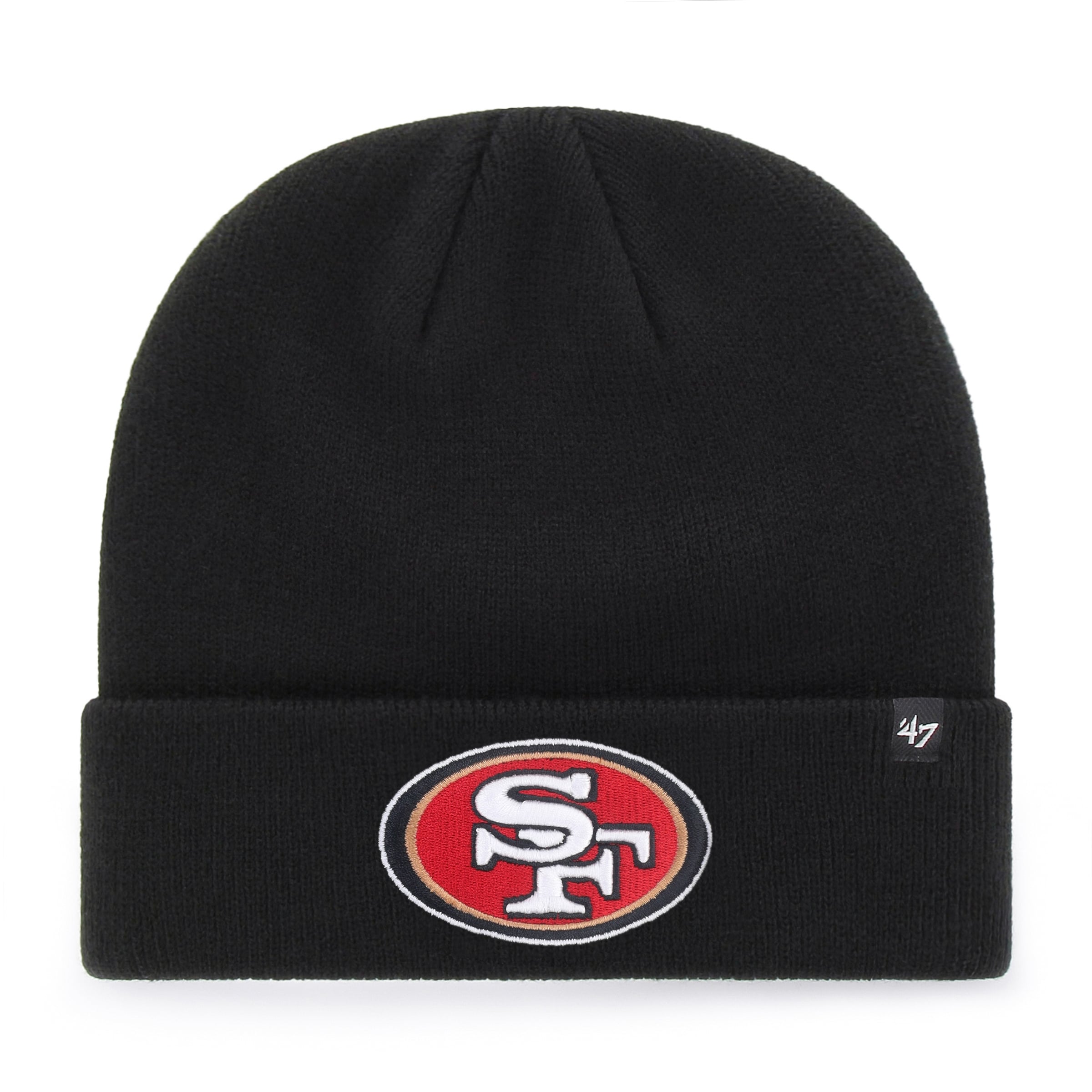 Bonnet à revers secondaire noir des 49ers de San Francisco, modèle 47