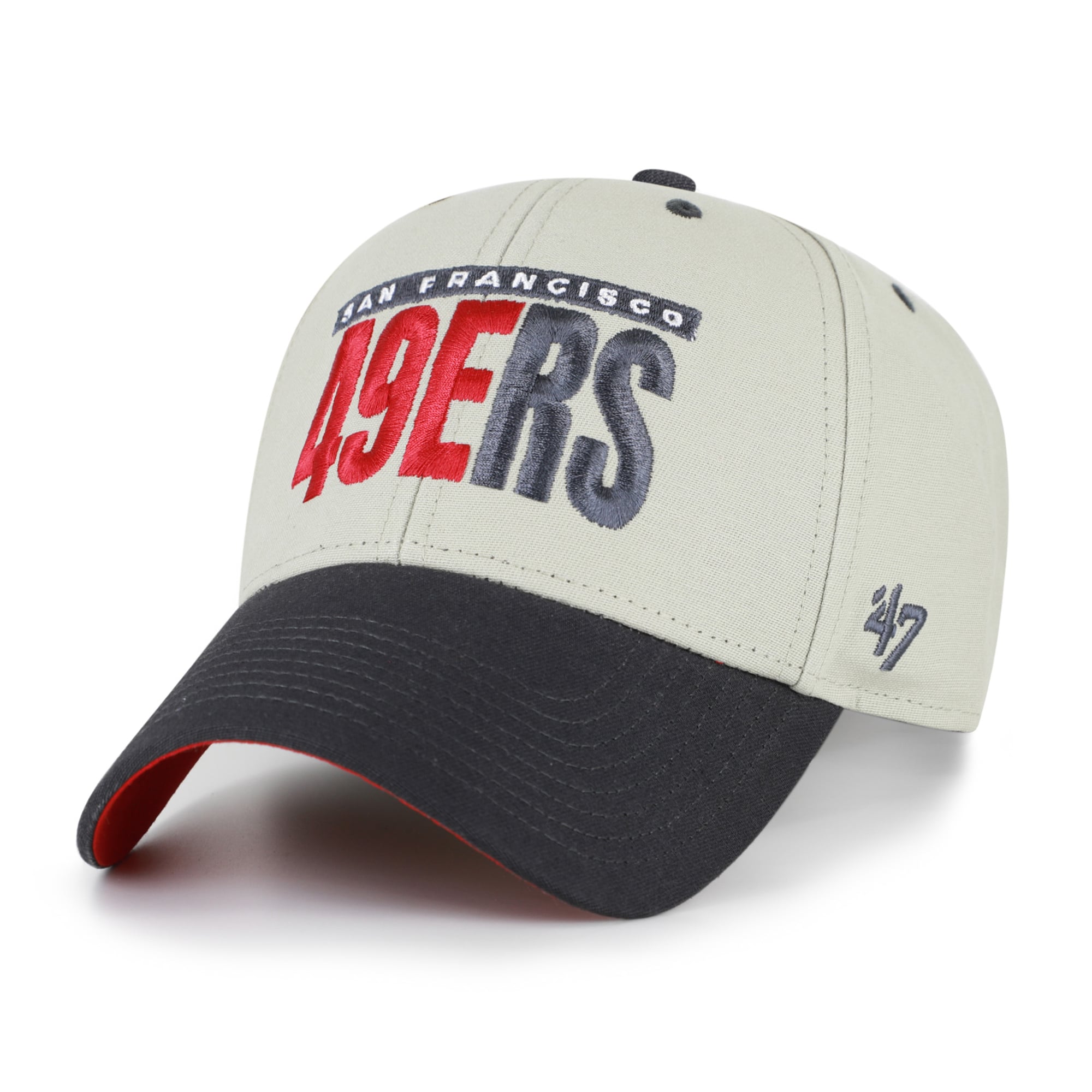 Casquette ajustable pour homme « 47 » grise/noire San Francisco 49ers, inscription demi-bloc MVP