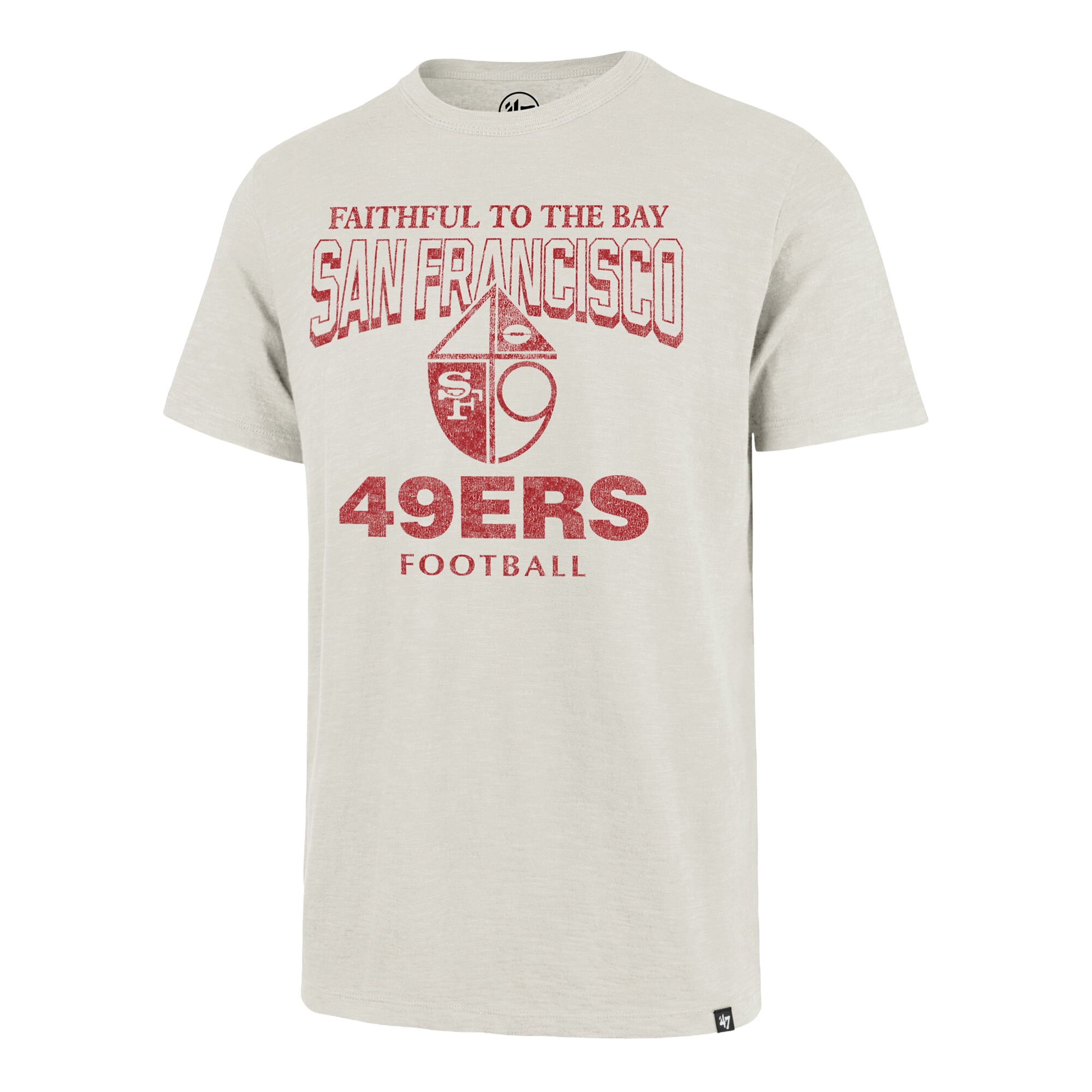 Men's '47 Natural San Francisco 49ers Head On Scrum Slub T-Shirt