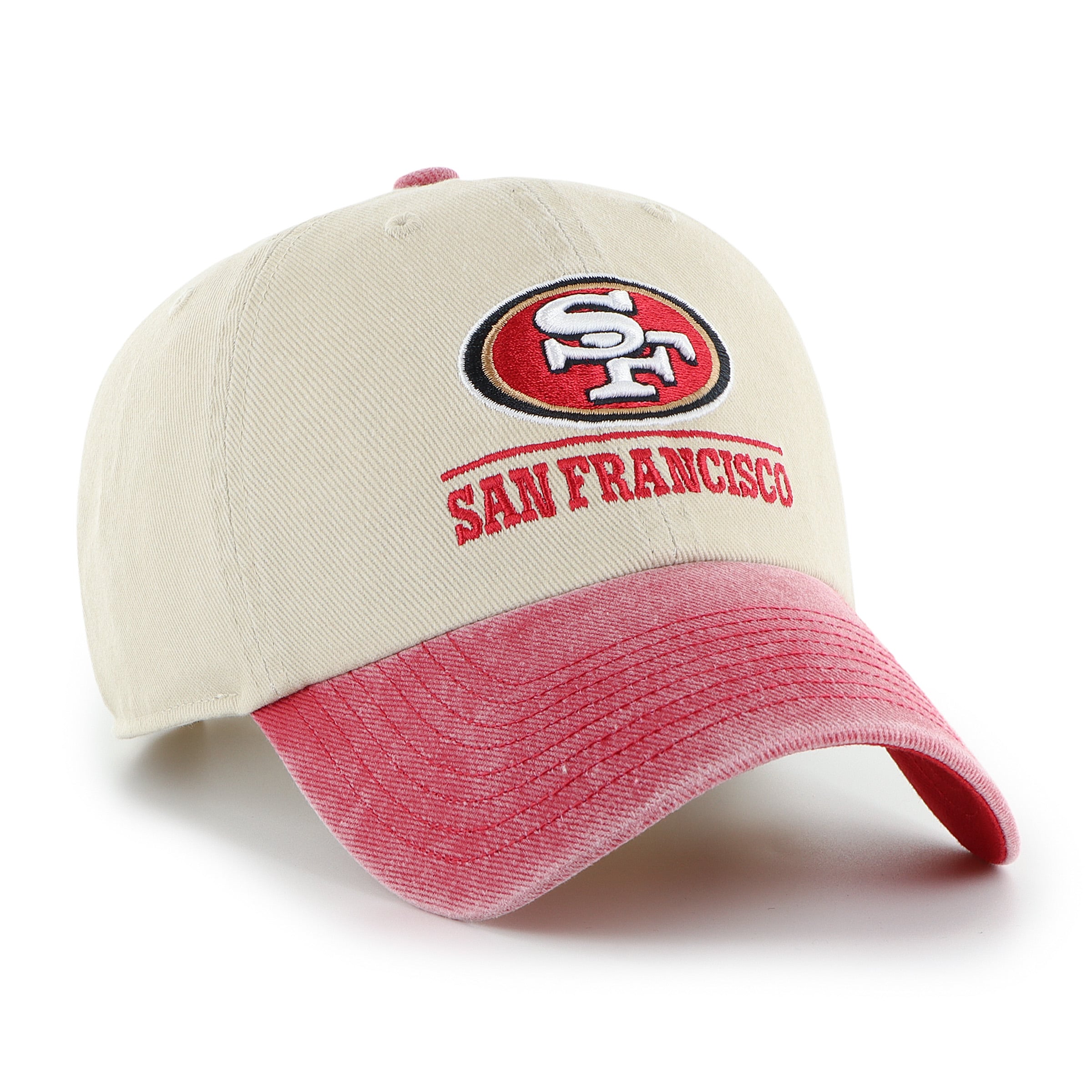 Men's '47 Natural San Francisco 49ers Logo Line Clean Up Adjustable Hat