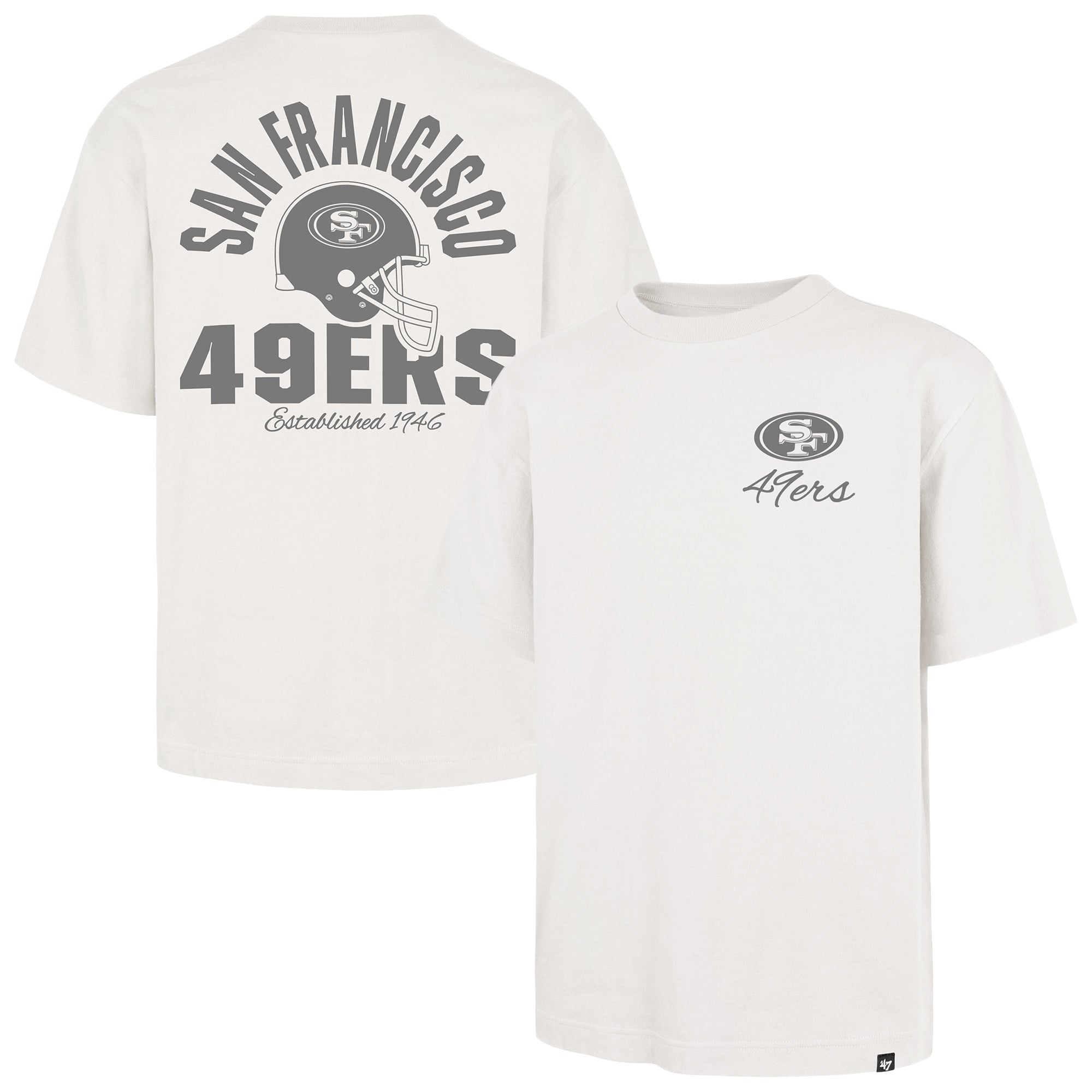 Men's '47 Off White San Francisco 49ers Photon Dust Foundation T-Shirt