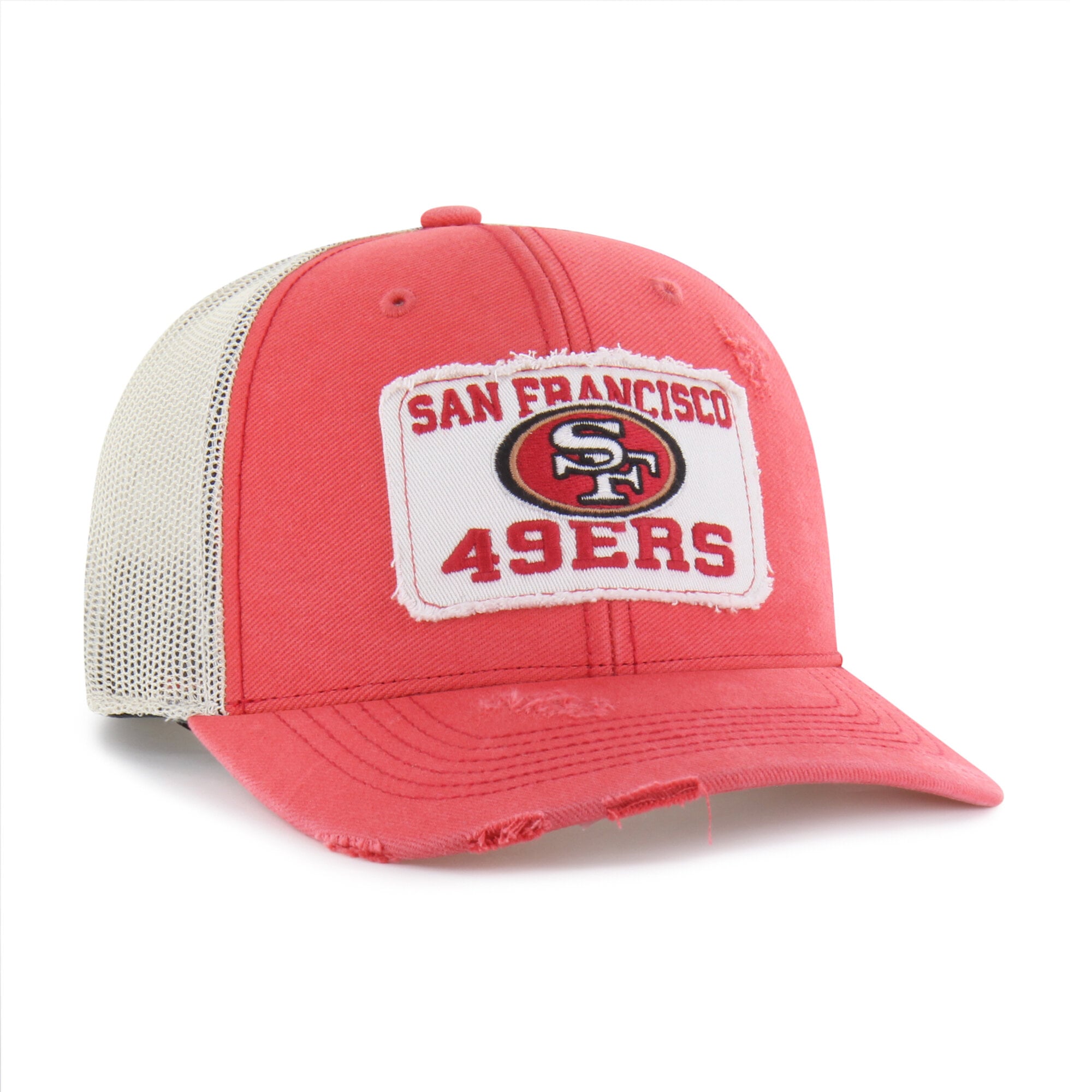 Men's '47 Red San Francisco 49ers Egremont Well-Worn Adjustable Trucker Hat