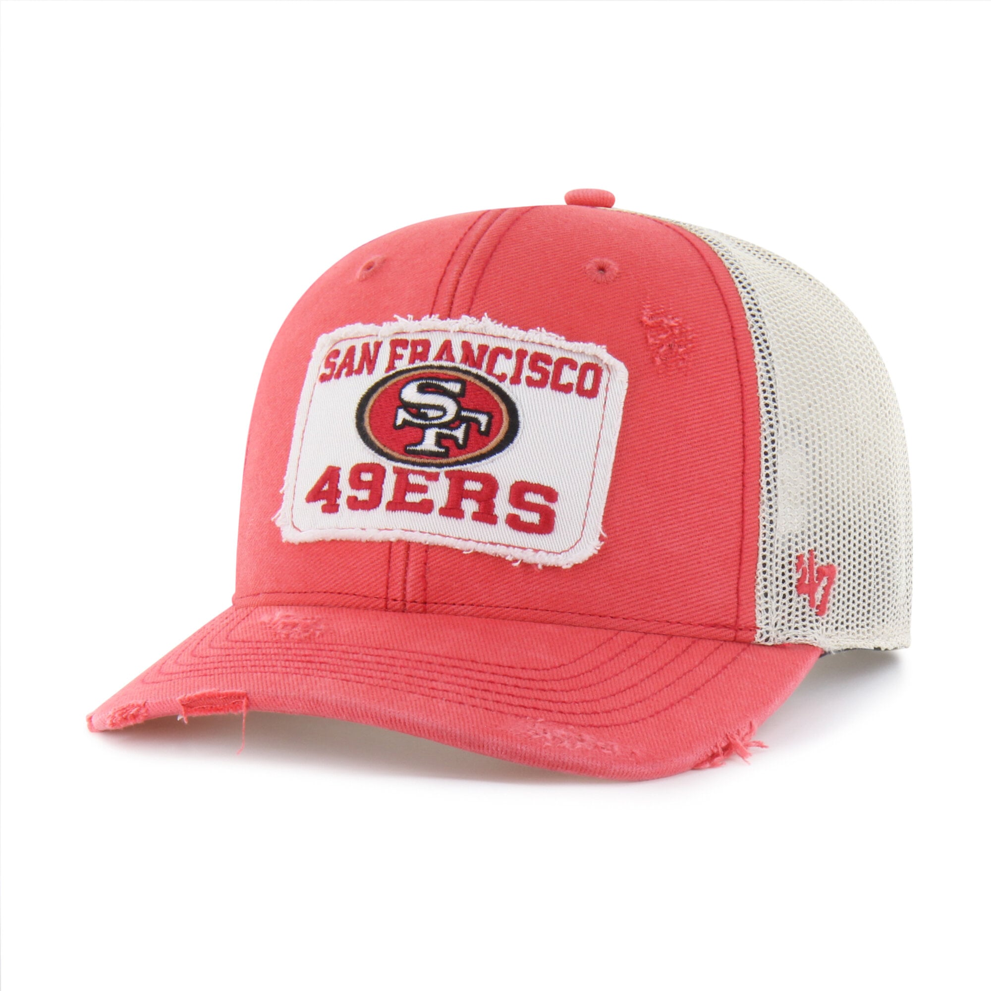 Men's '47 Red San Francisco 49ers Egremont Well-Worn Adjustable Trucker Hat