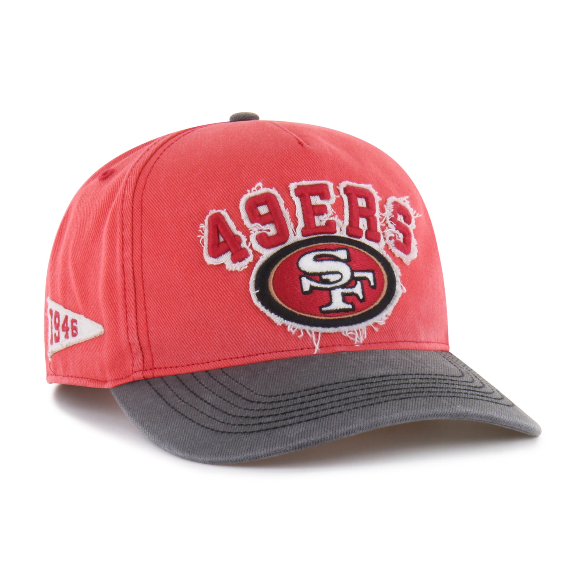 Casquette Calderwood Well Worn Hitch rouge écarlate pour homme, modèle 47 des 49ers de San Francisco.